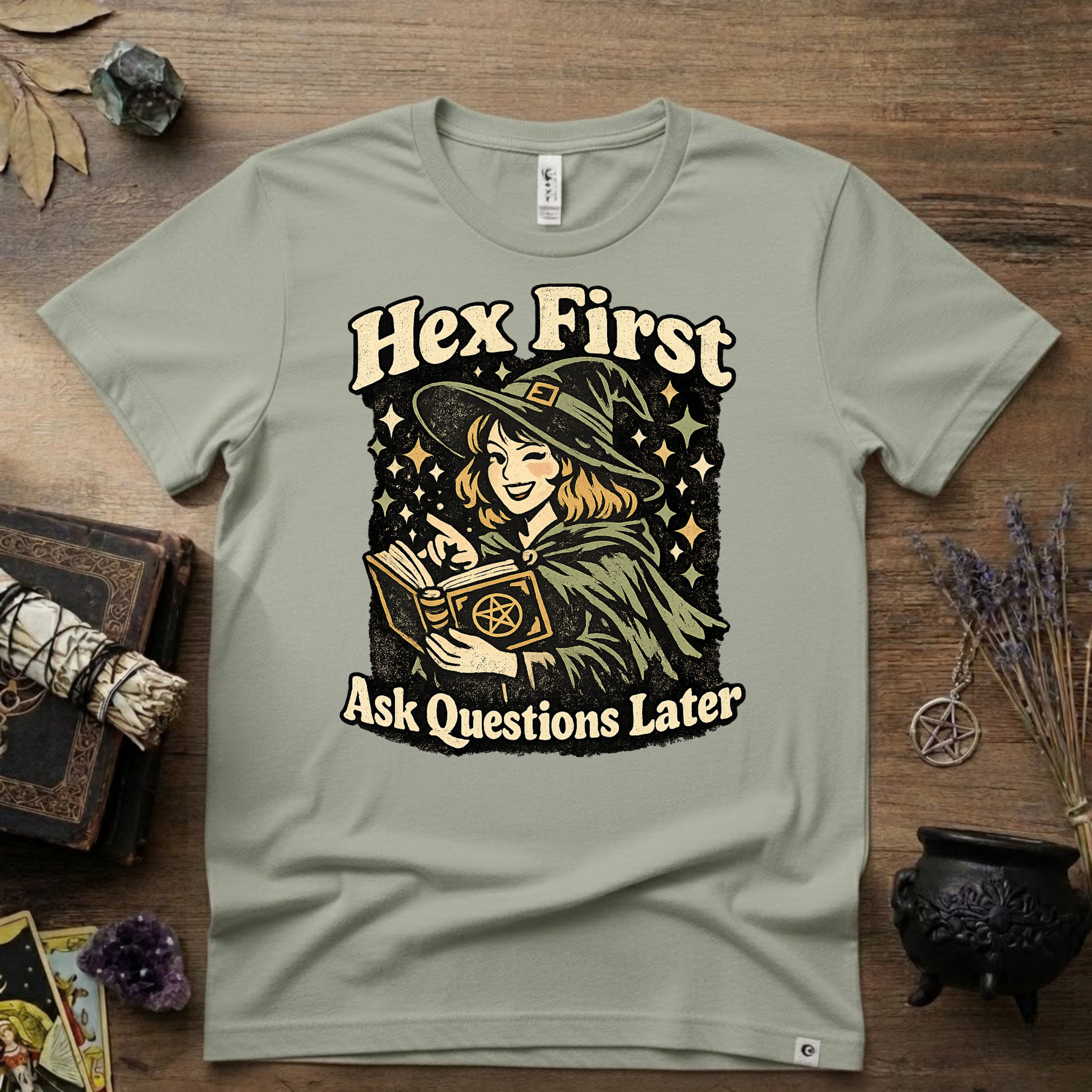 Witchy Tee — "Hex First, Ask Questions Later" T-Shirt