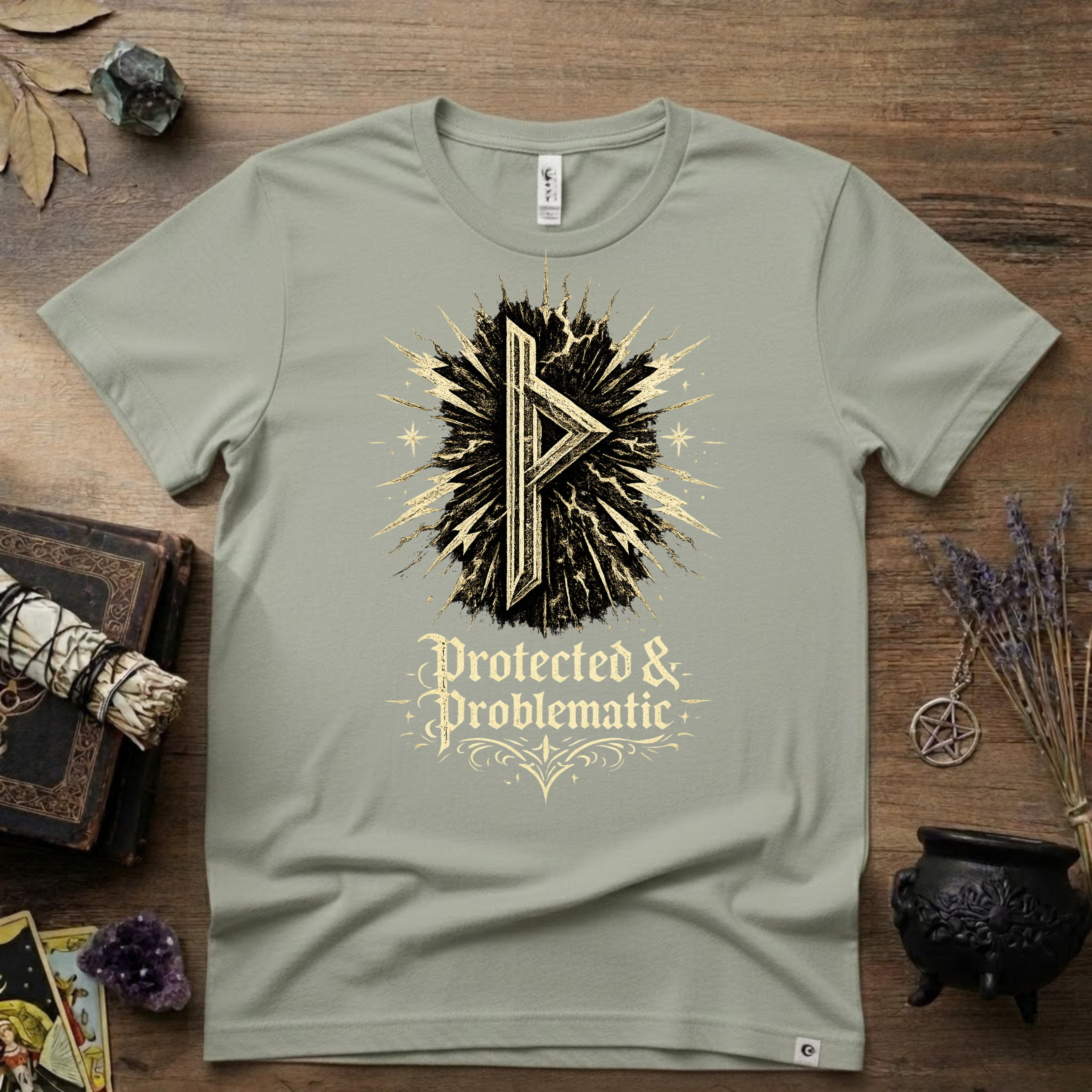 Thurisaz Rune T-Shirt — "Protected and Problematic"