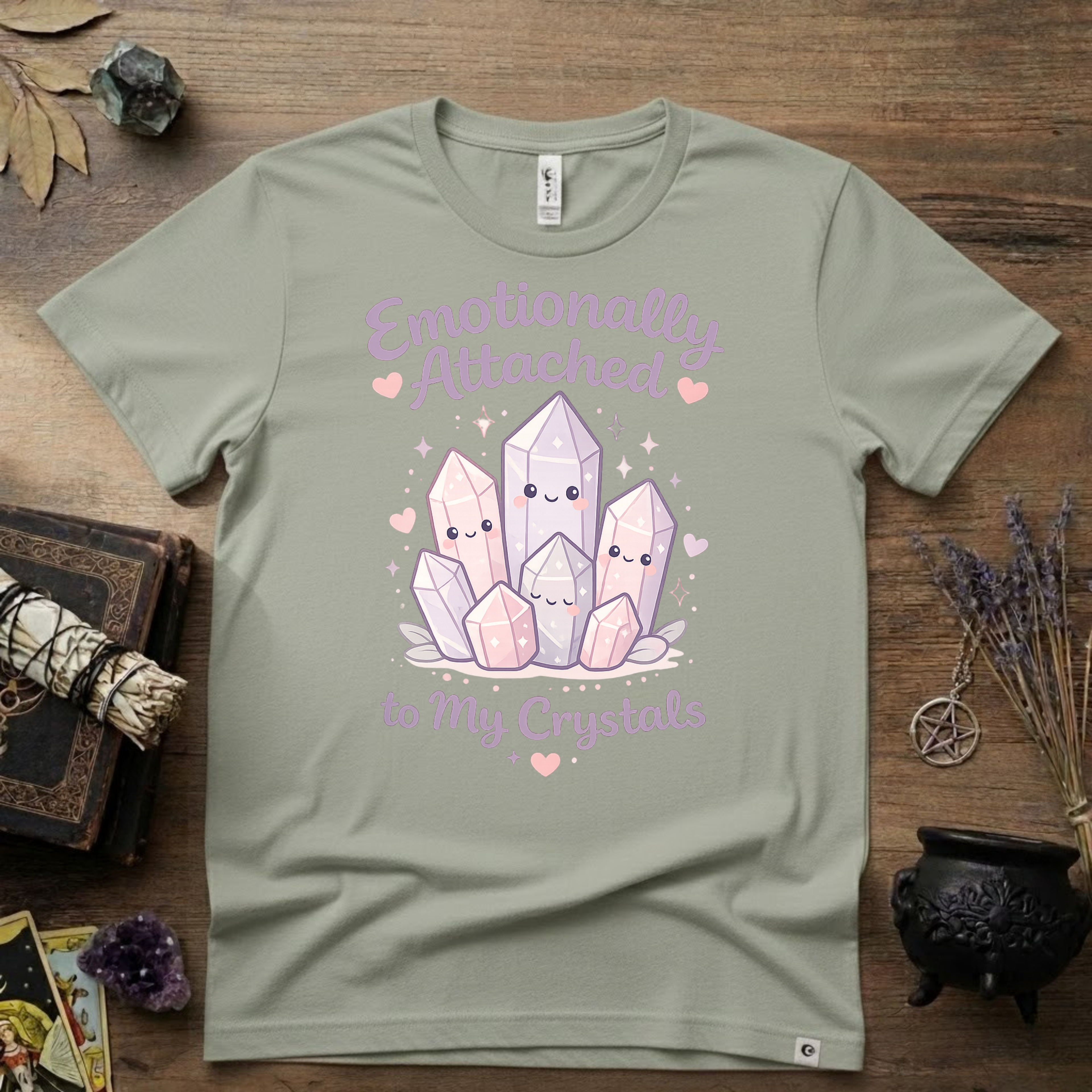 Emotionally Attached To My Crystals T-Shirt | Witchy Crystal Shirt