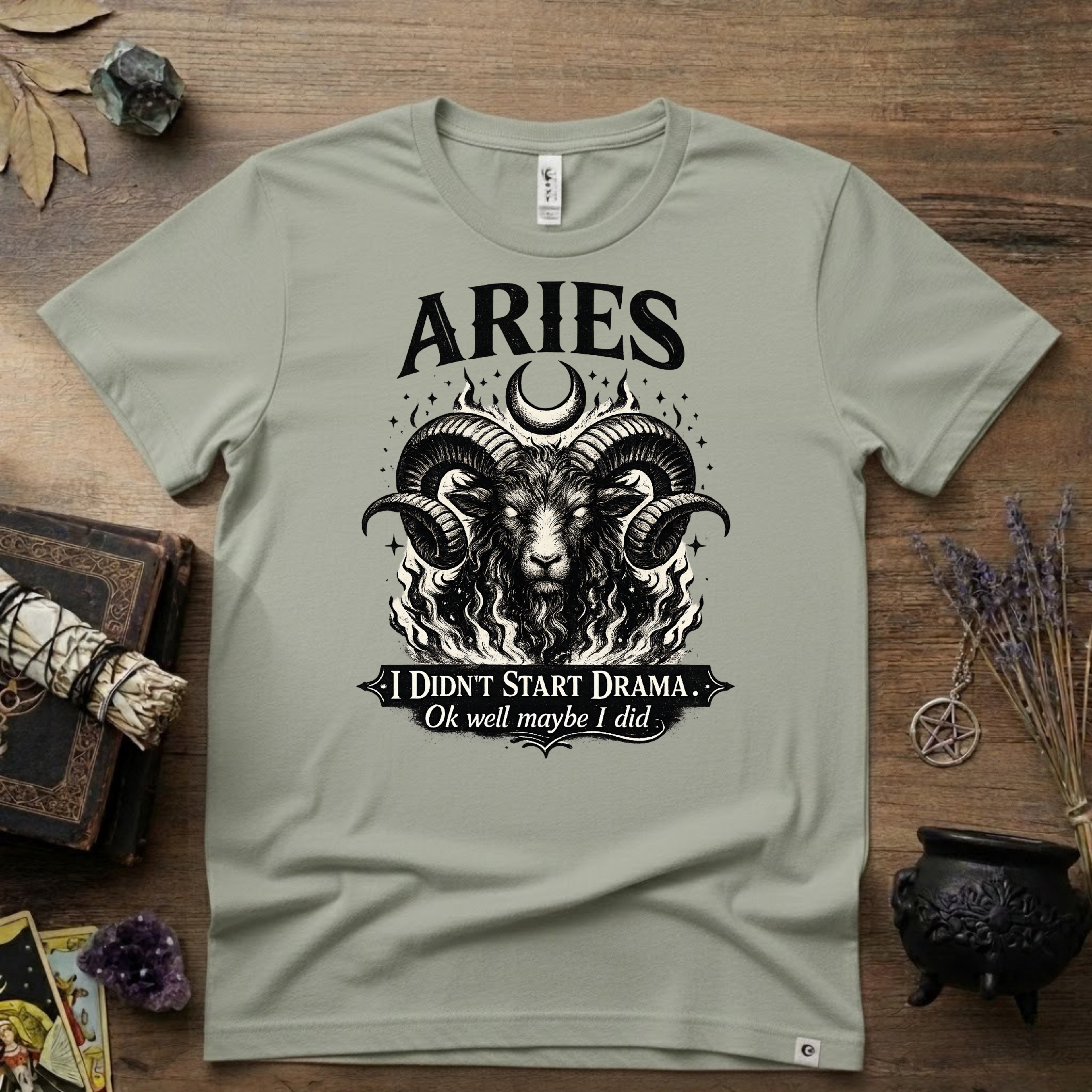 Aries Zodiac T-Shirt — Bold Ram "I didn't start the drama, Ok well maybe I did" Tee
