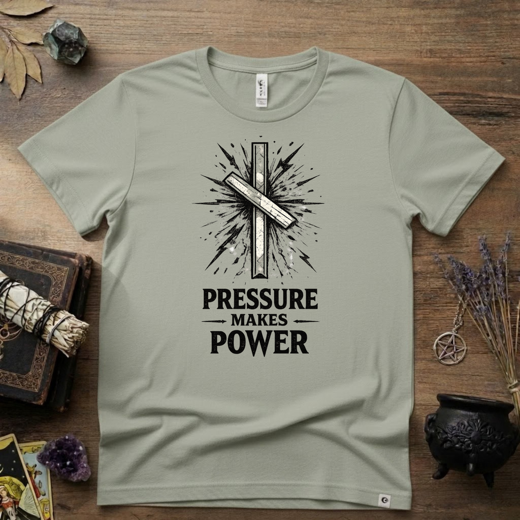 Nauthiz Rune "Pressure Makes Power" T-Shirt — Norse Rune Strength Tee