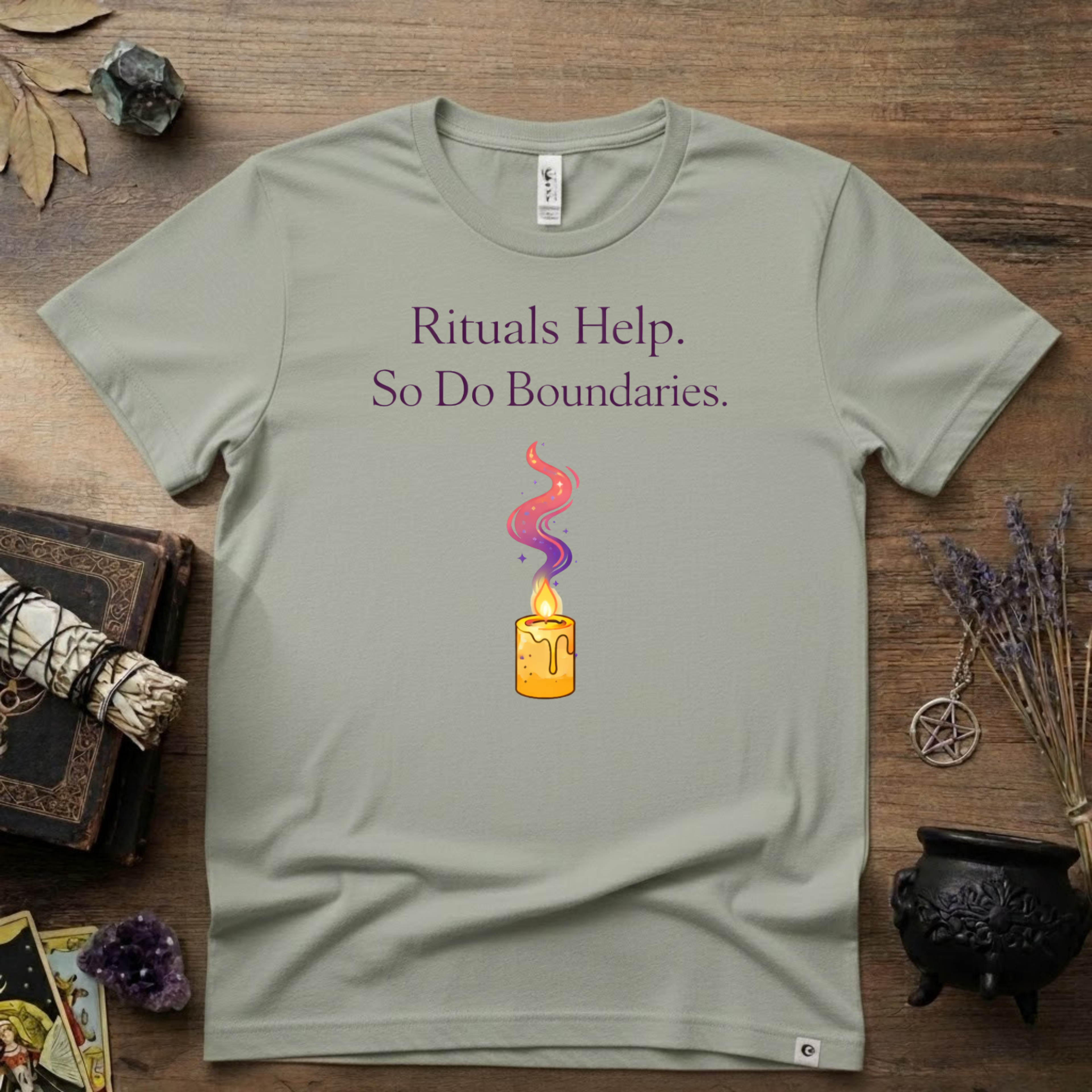 Rituals Help But So Do Boundaries T-Shirt | Witchy Spiritual Graphic Tee
