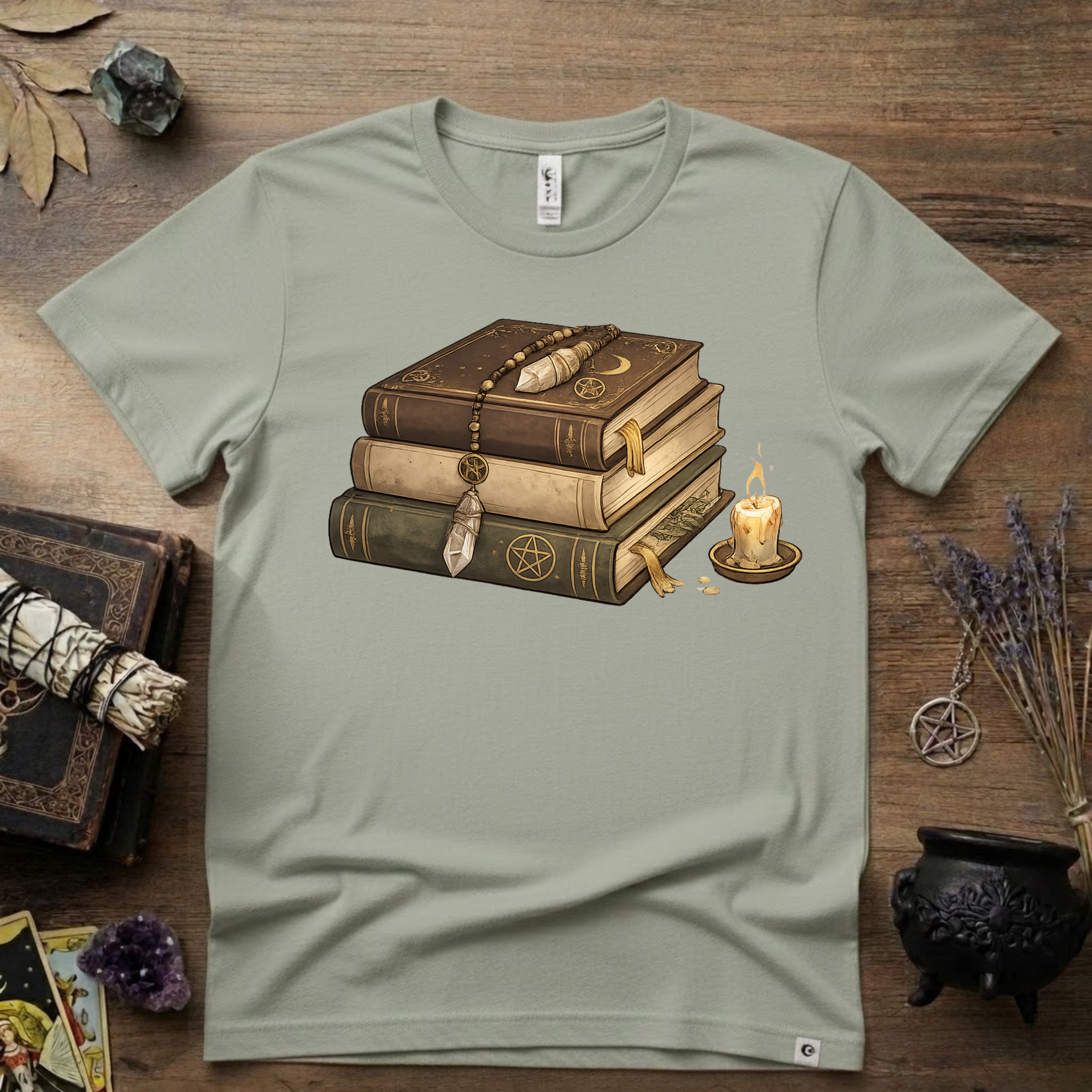 Witchy T-Shirt — "Light Reading" Occult Graphic Tee