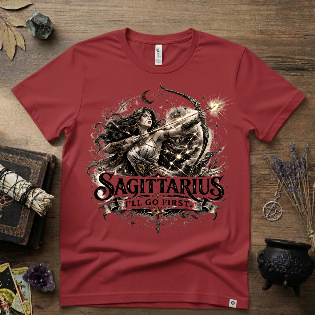 Sagittarius 'I'll Go First' T-Shirt — Zodiac Archer Tee