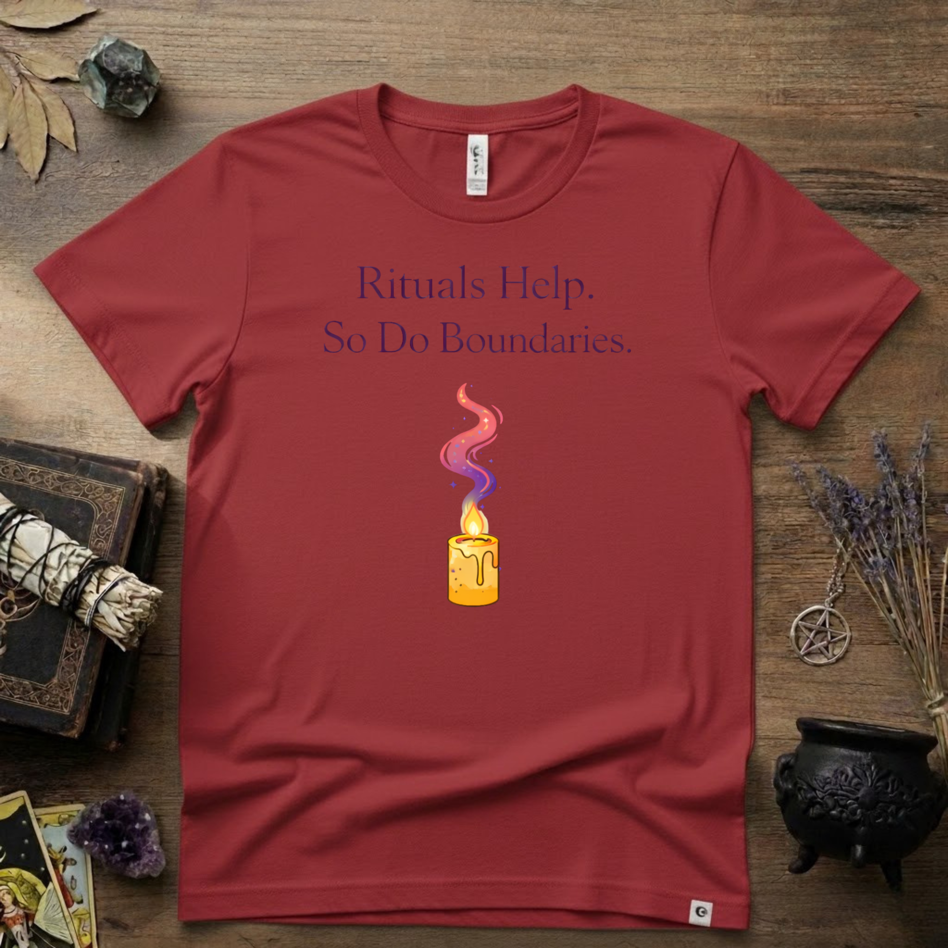 Rituals Help But So Do Boundaries T-Shirt | Witchy Spiritual Graphic Tee