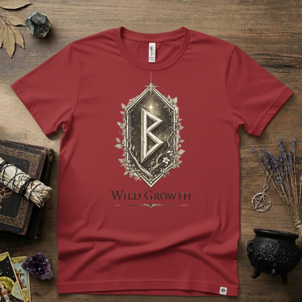 Berkano Rune T-Shirt — Wild Growth Pagan Symbol Tee