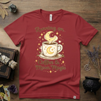 Witchy T-Shirt — Running on Coffee and Moon Magic"
