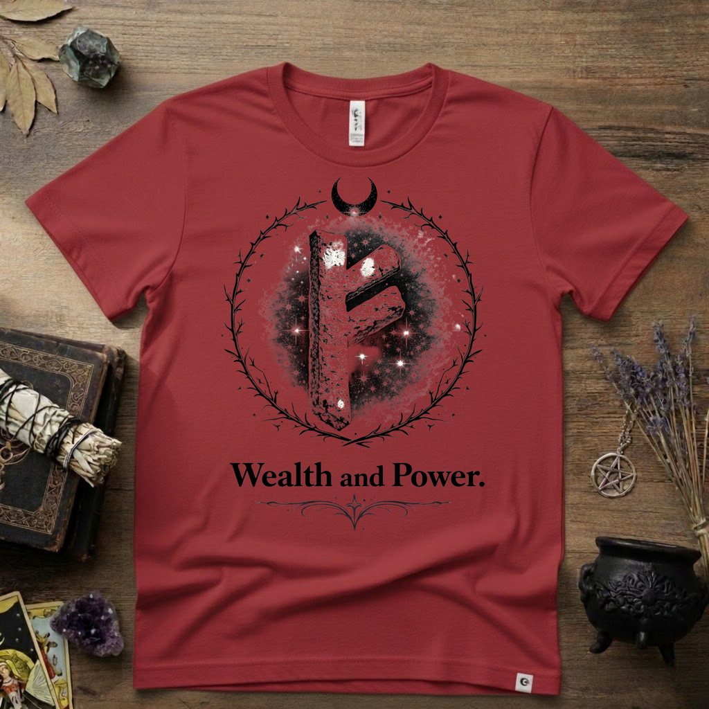 Fehu Rune Wealth & Power T-Shirt