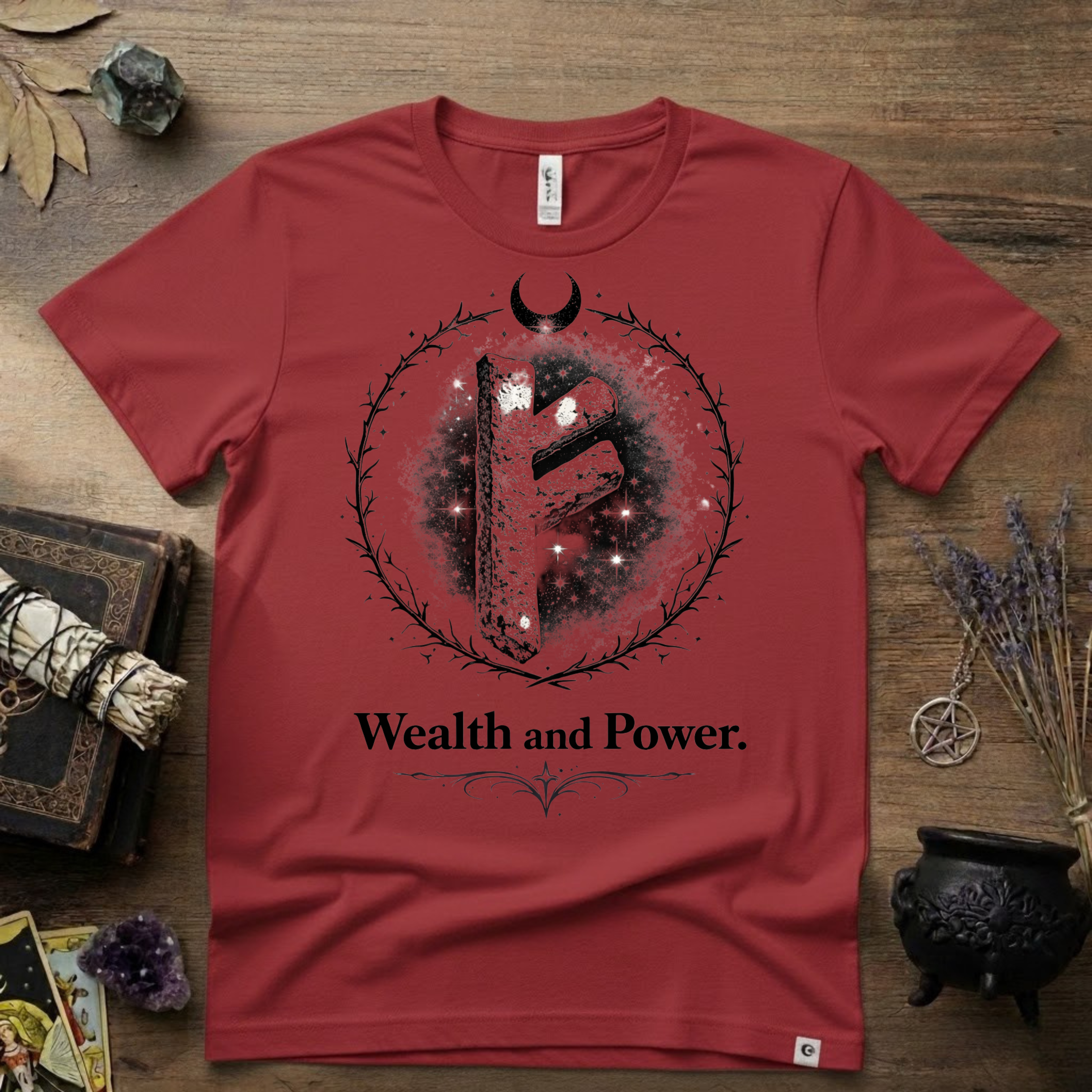 Fehu Rune Wealth & Power T-Shirt