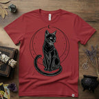 Black Cat Totem T-Shirt — Mystical Feline Graphic Tee