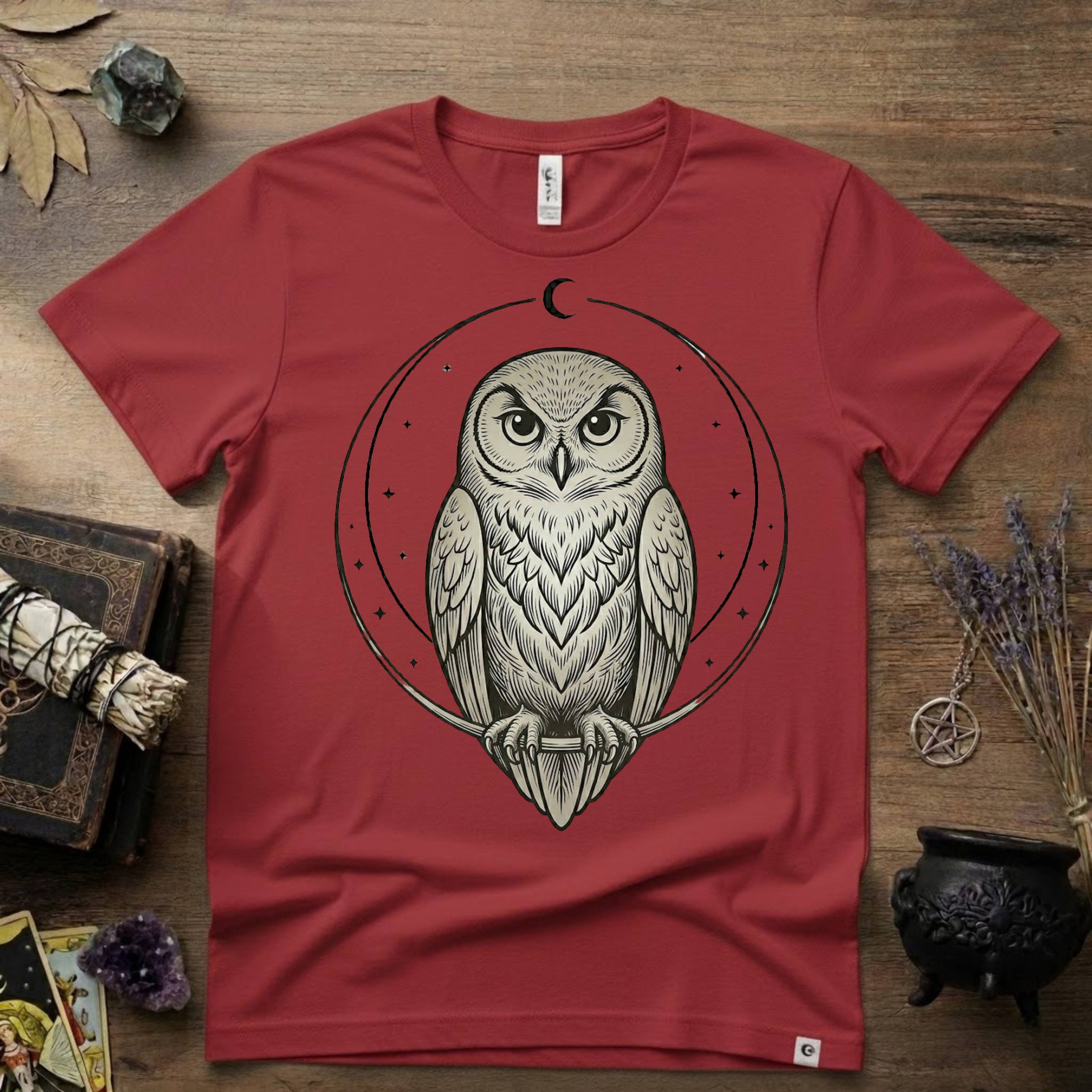 Owl Totem T-Shirt — Mystical Nature-Inspired Graphic Tee