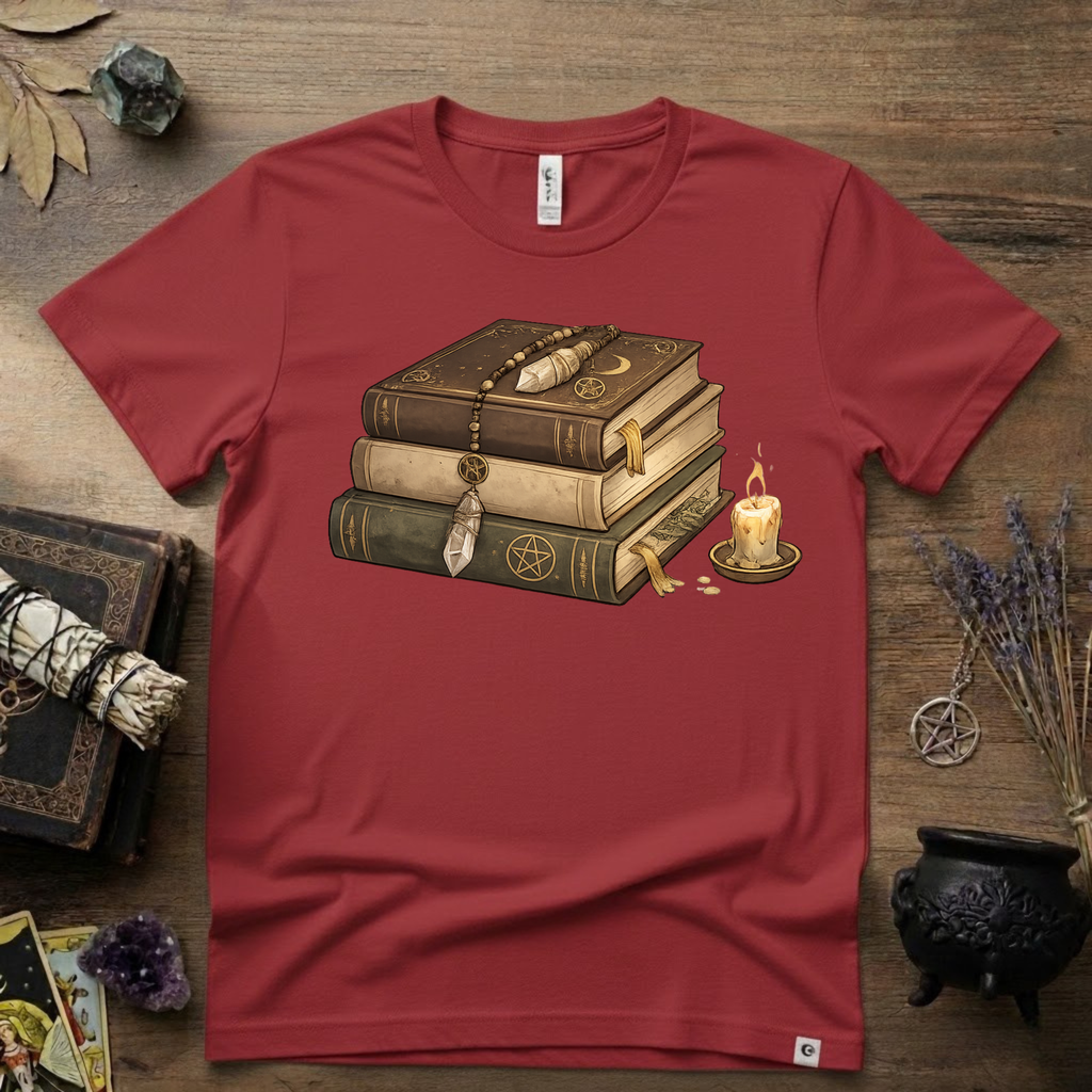 Witchy T-Shirt — "Light Reading" Occult Graphic Tee