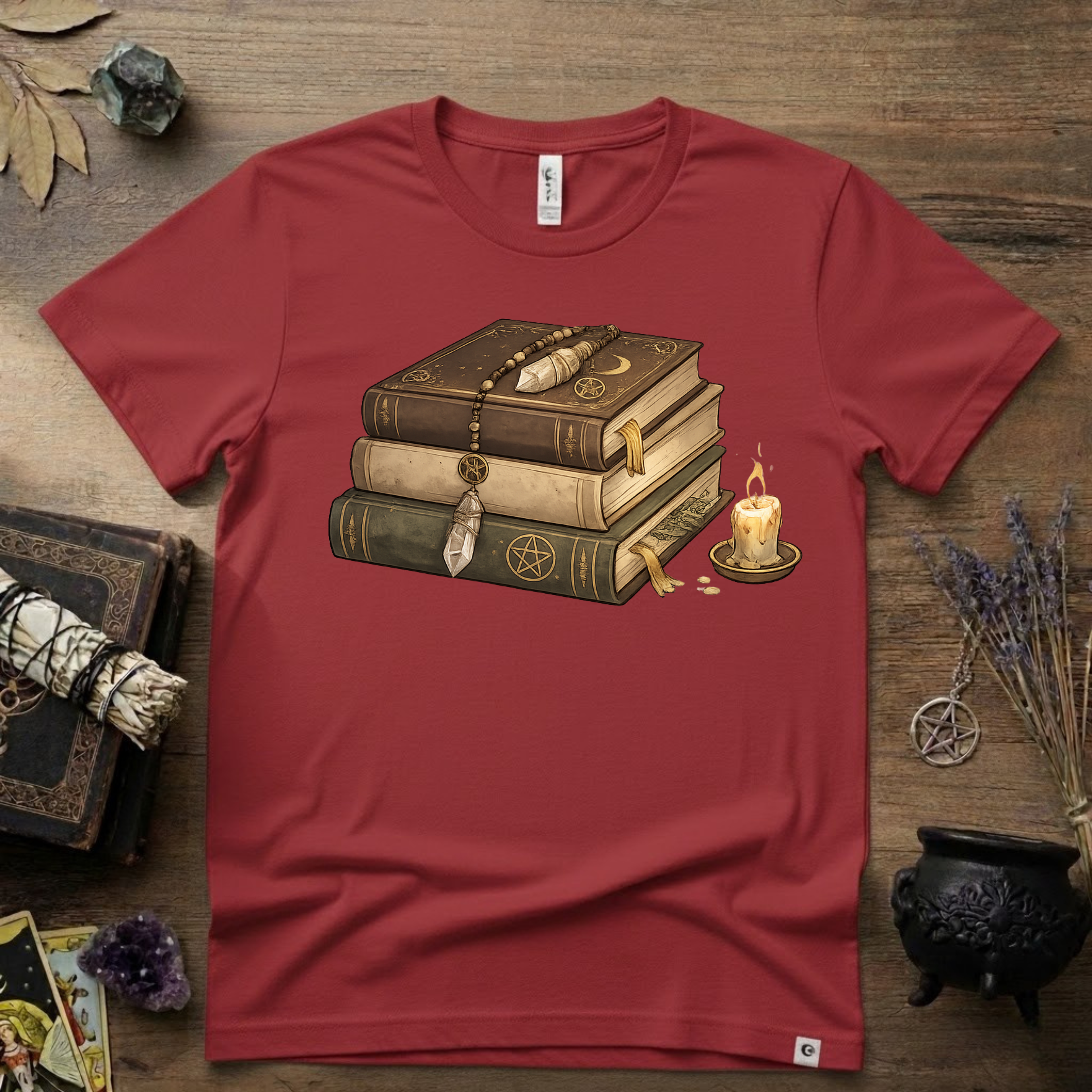 Witchy T-Shirt — "Light Reading" Occult Graphic Tee