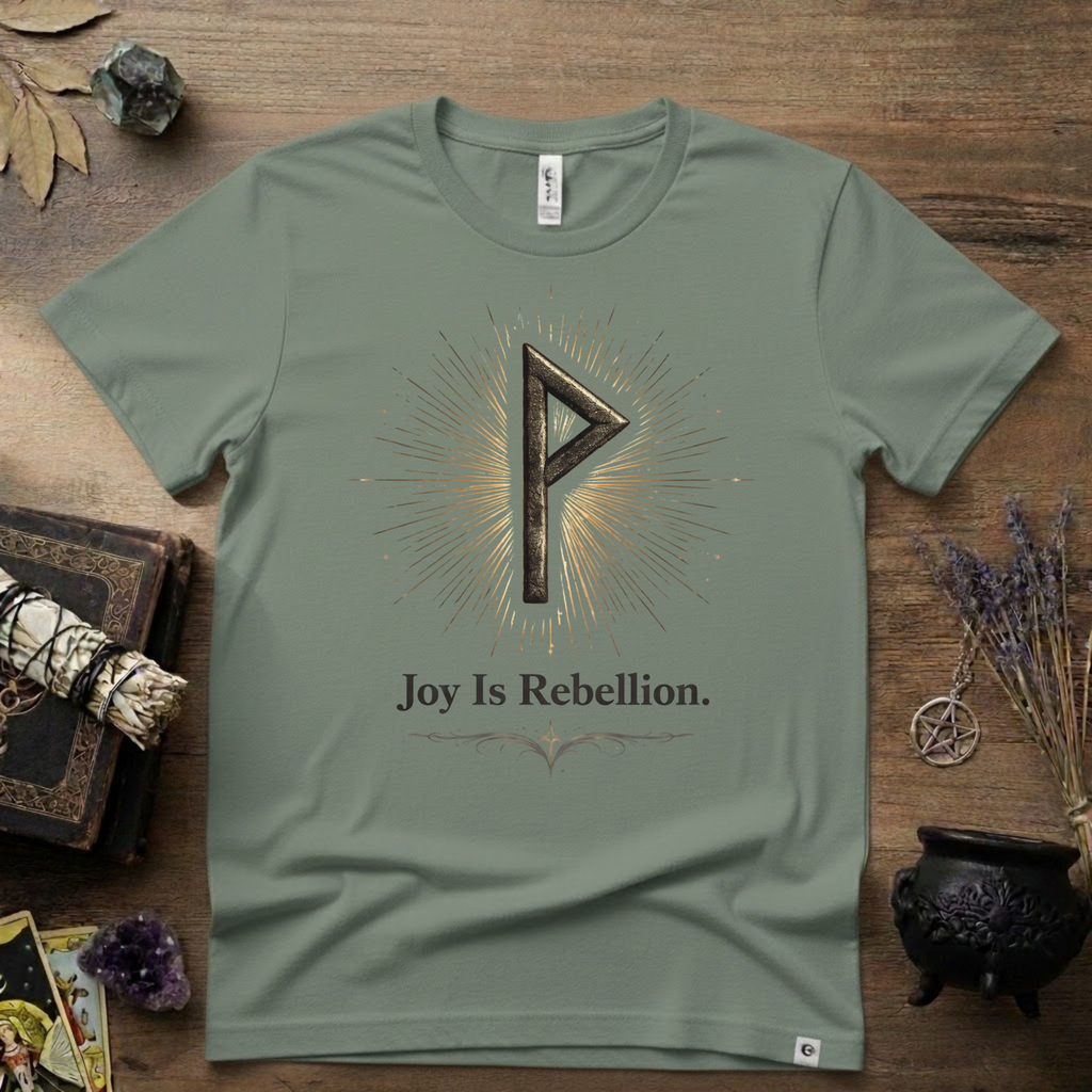 Wunjo Rune "Joy is Rebellion" T-Shirt