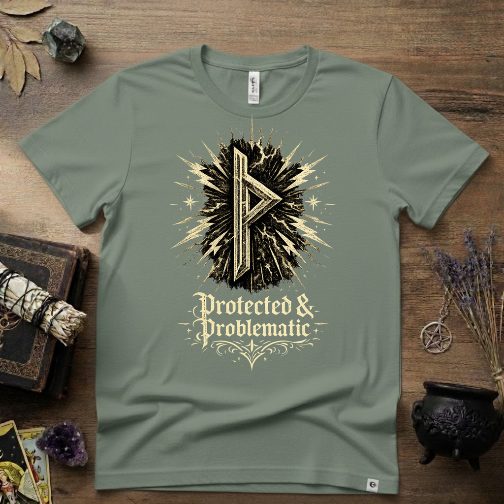 Thurisaz Rune T-Shirt — "Protected and Problematic"