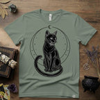 Black Cat Totem T-Shirt — Mystical Feline Graphic Tee