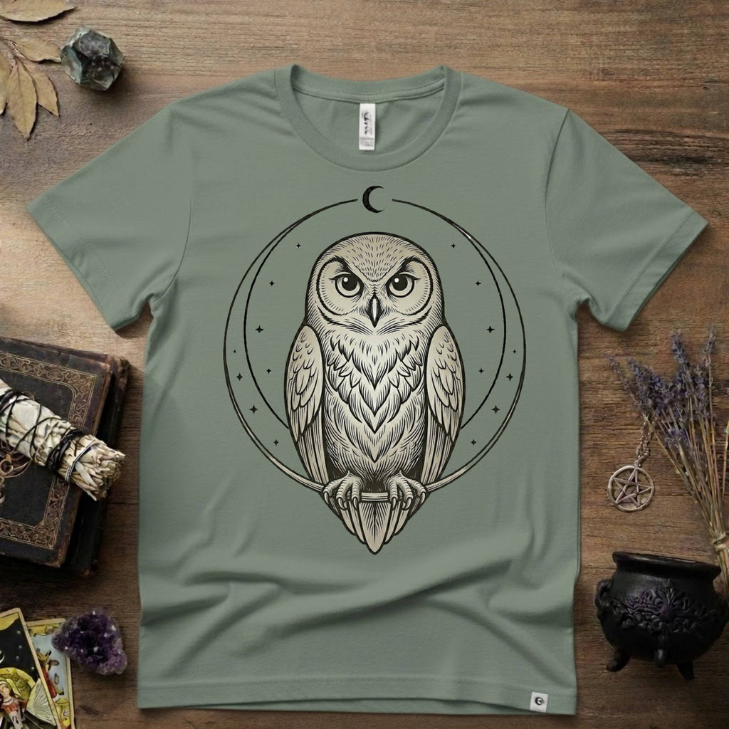Owl Totem T-Shirt — Mystical Nature-Inspired Graphic Tee