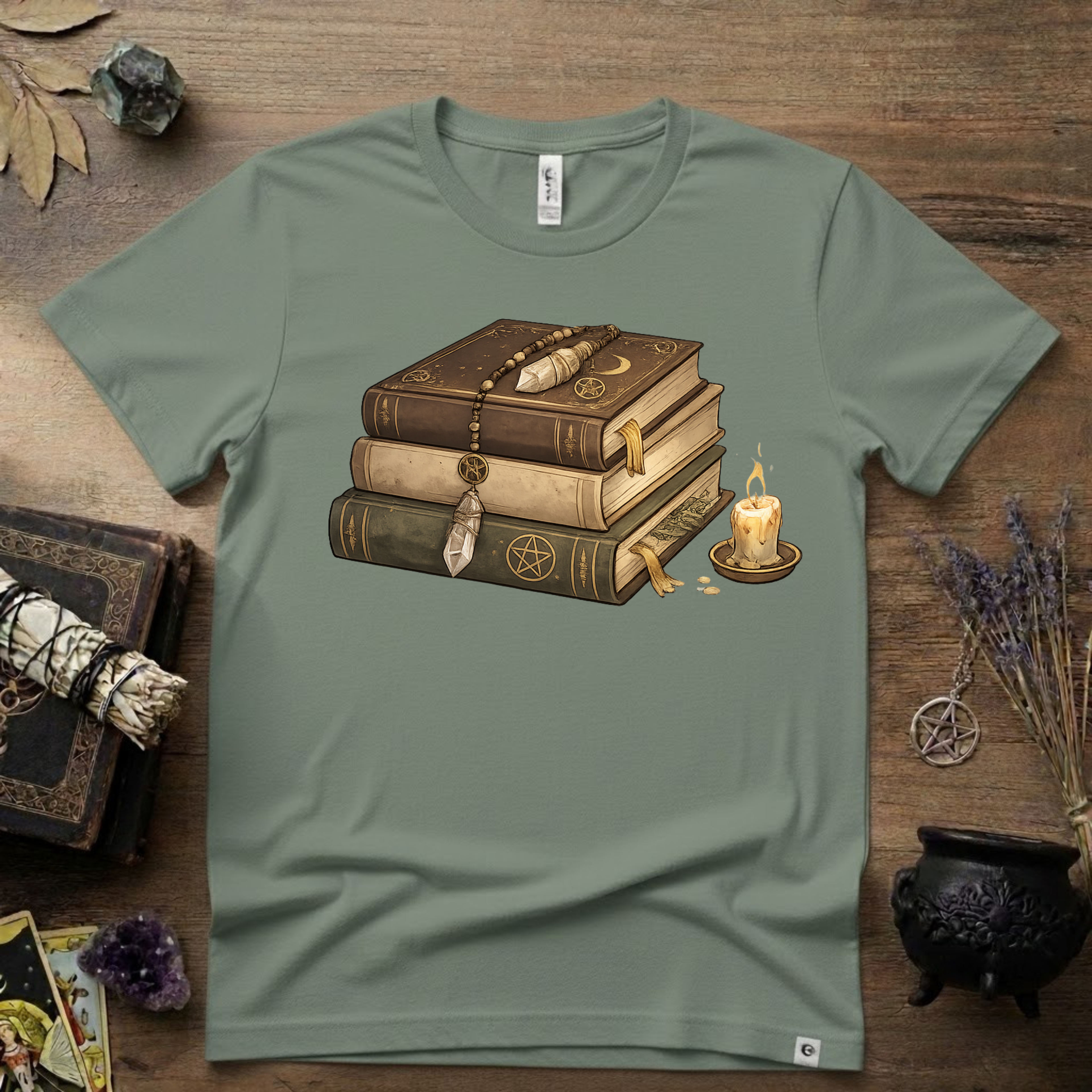Witchy T-Shirt — "Light Reading" Occult Graphic Tee