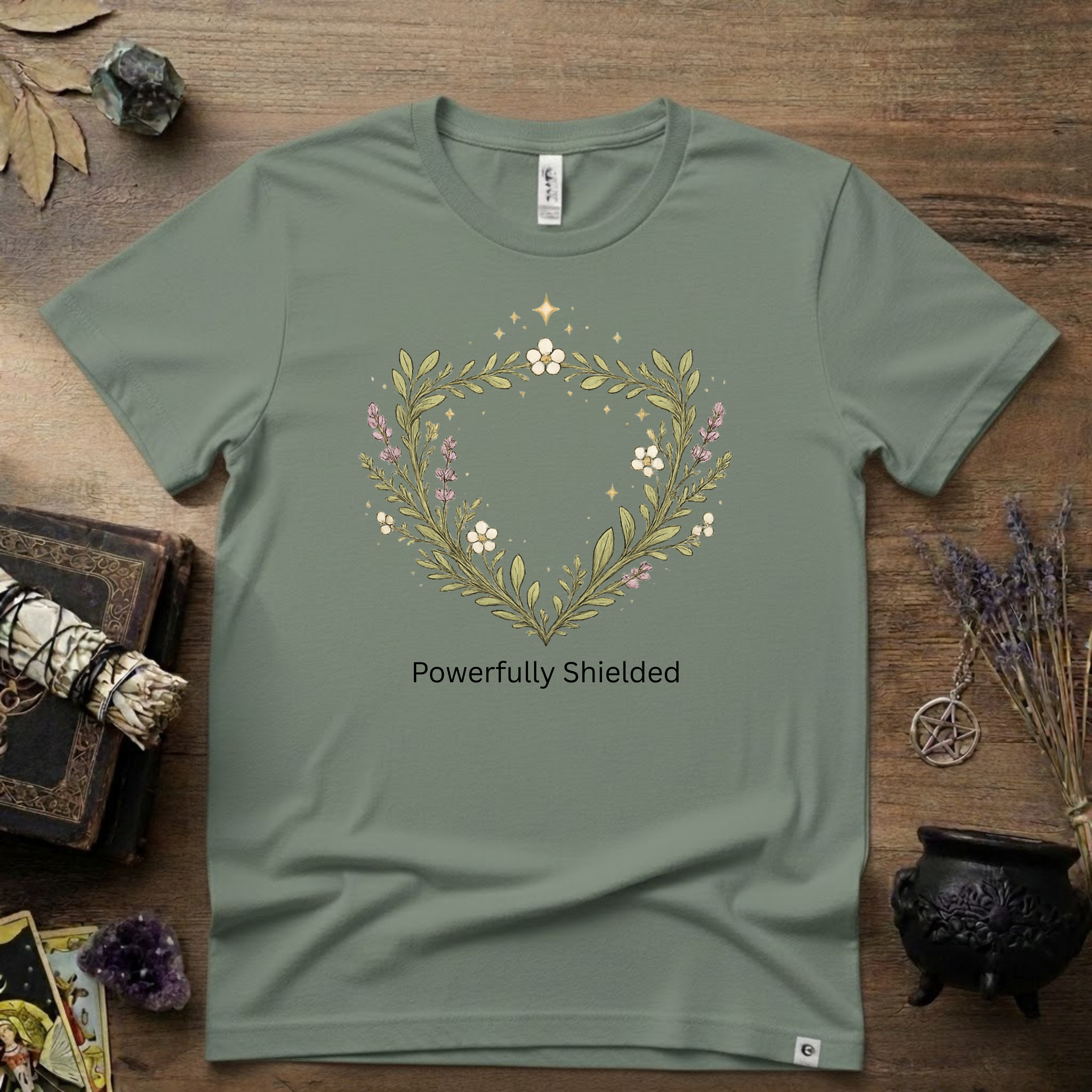 Witchy T-Shirt — "Powerfully Shielded"