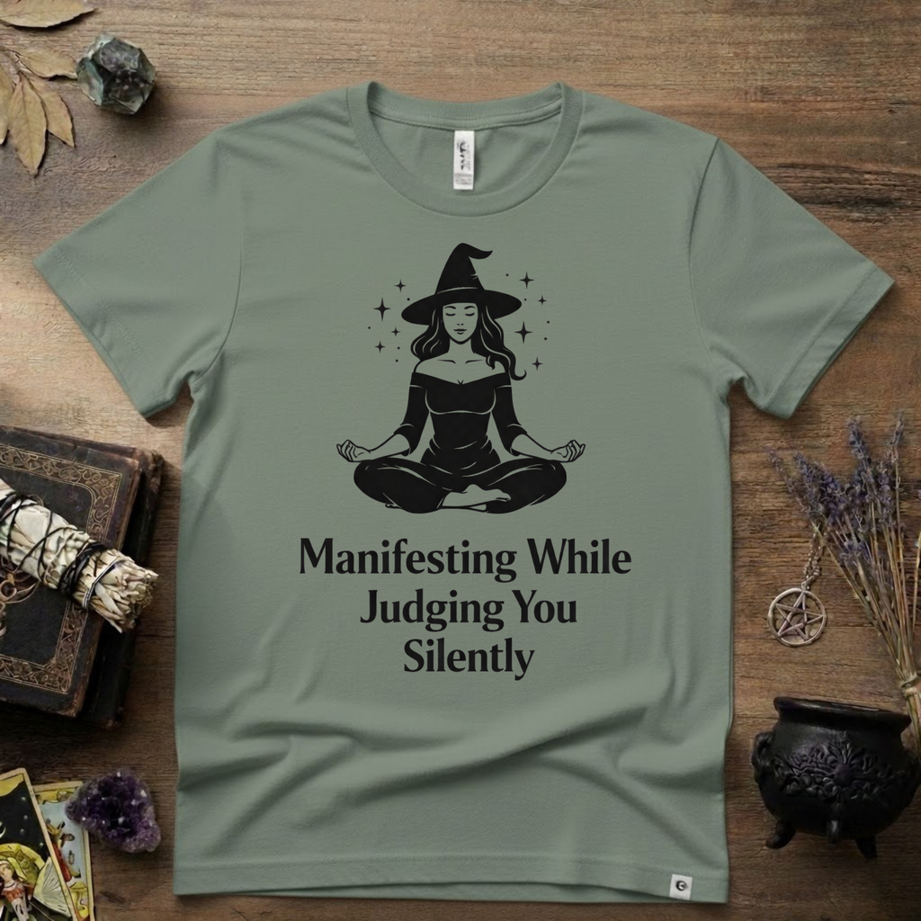 Witchy T-Shirt — "Manifesting While Judging You Silently"