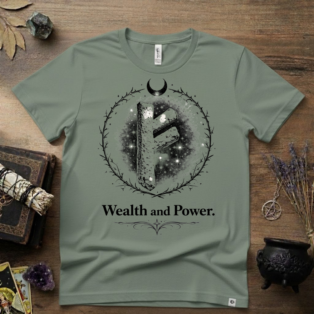 Fehu Rune Wealth & Power T-Shirt