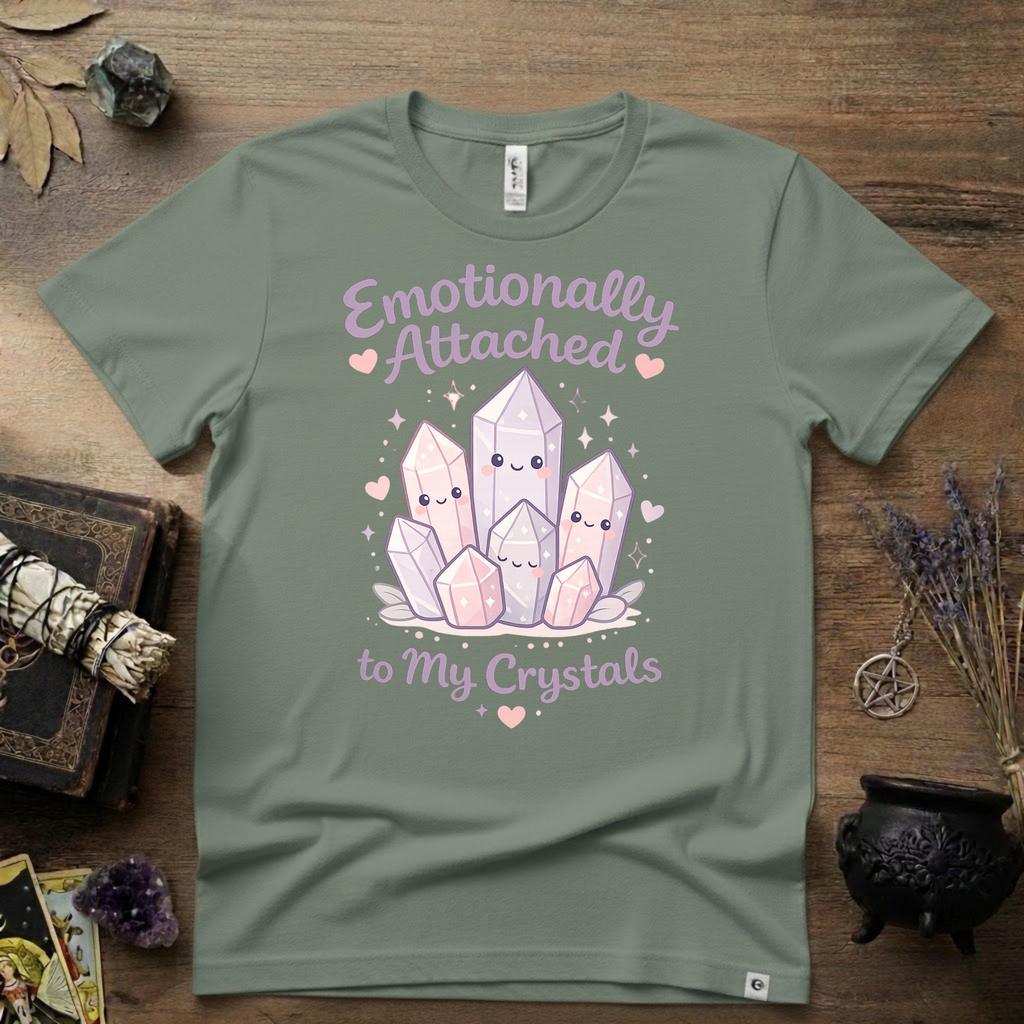 Emotionally Attached To My Crystals T-Shirt | Witchy Crystal Shirt