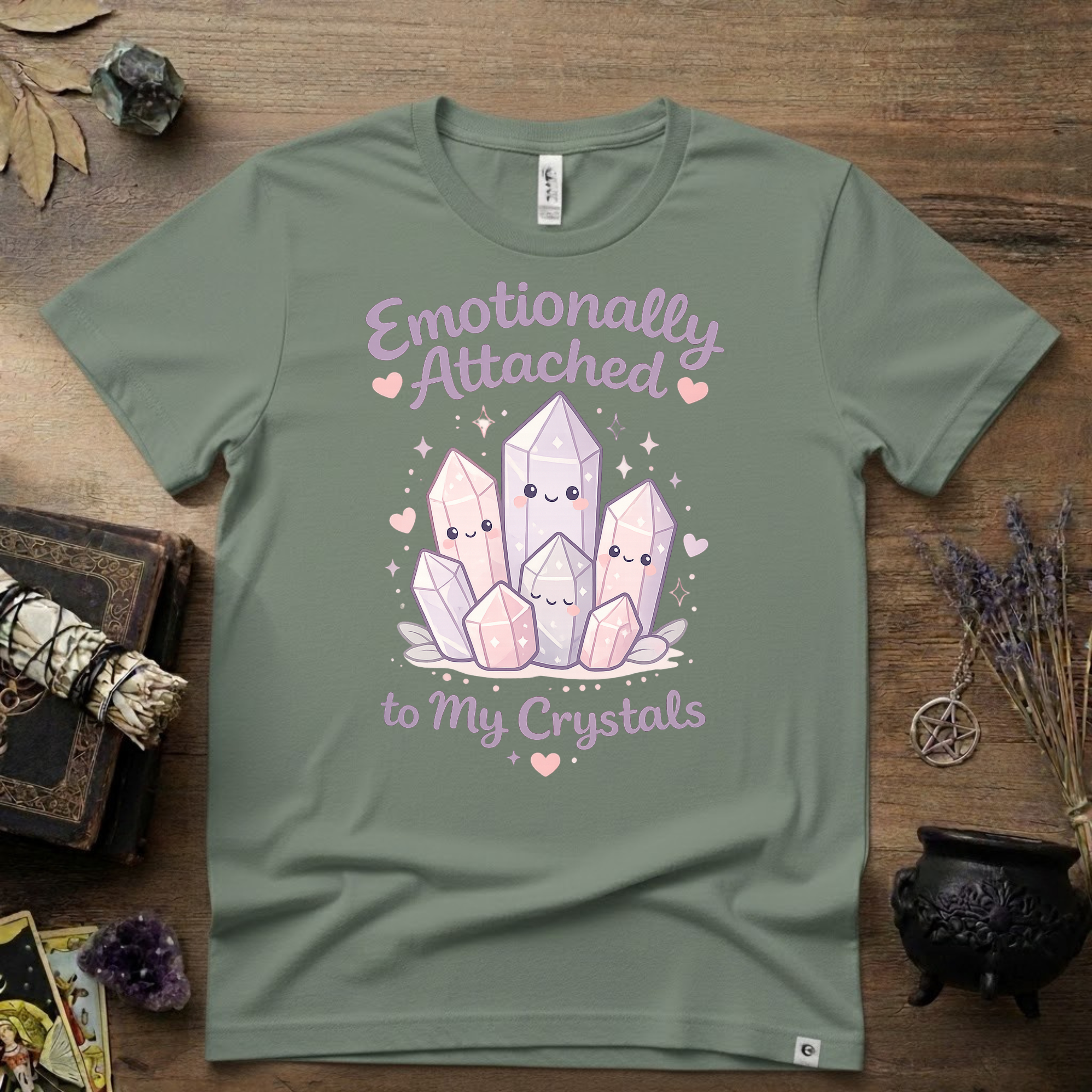 Emotionally Attached To My Crystals T-Shirt | Witchy Crystal Shirt