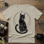Black Cat Totem T-Shirt — Mystical Feline Graphic Tee