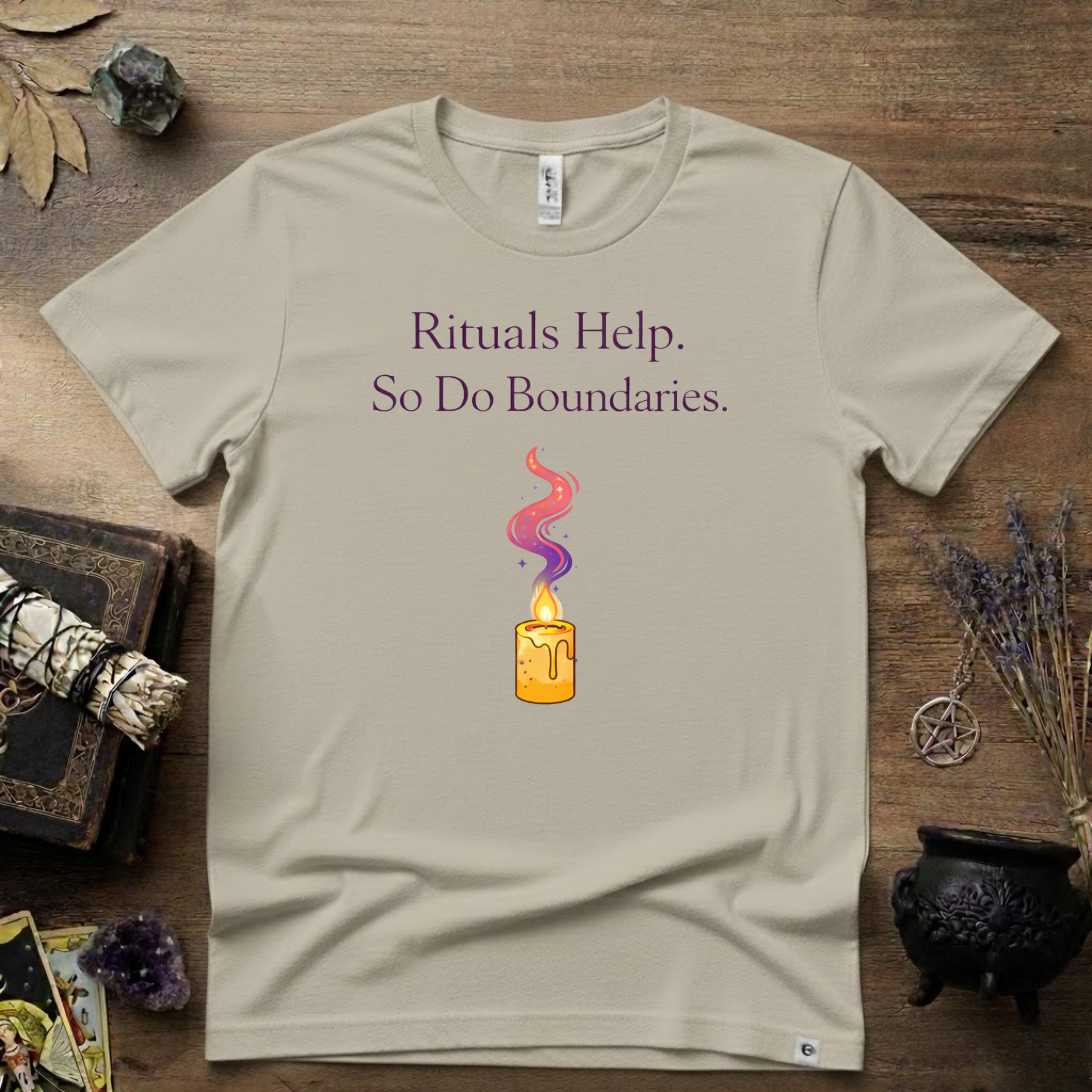 Rituals Help But So Do Boundaries T-Shirt | Witchy Spiritual Graphic Tee