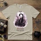 Scorpio 'Don't Test Me' T-Shirt — Bold Zodiac Tee for Scorpio Signs