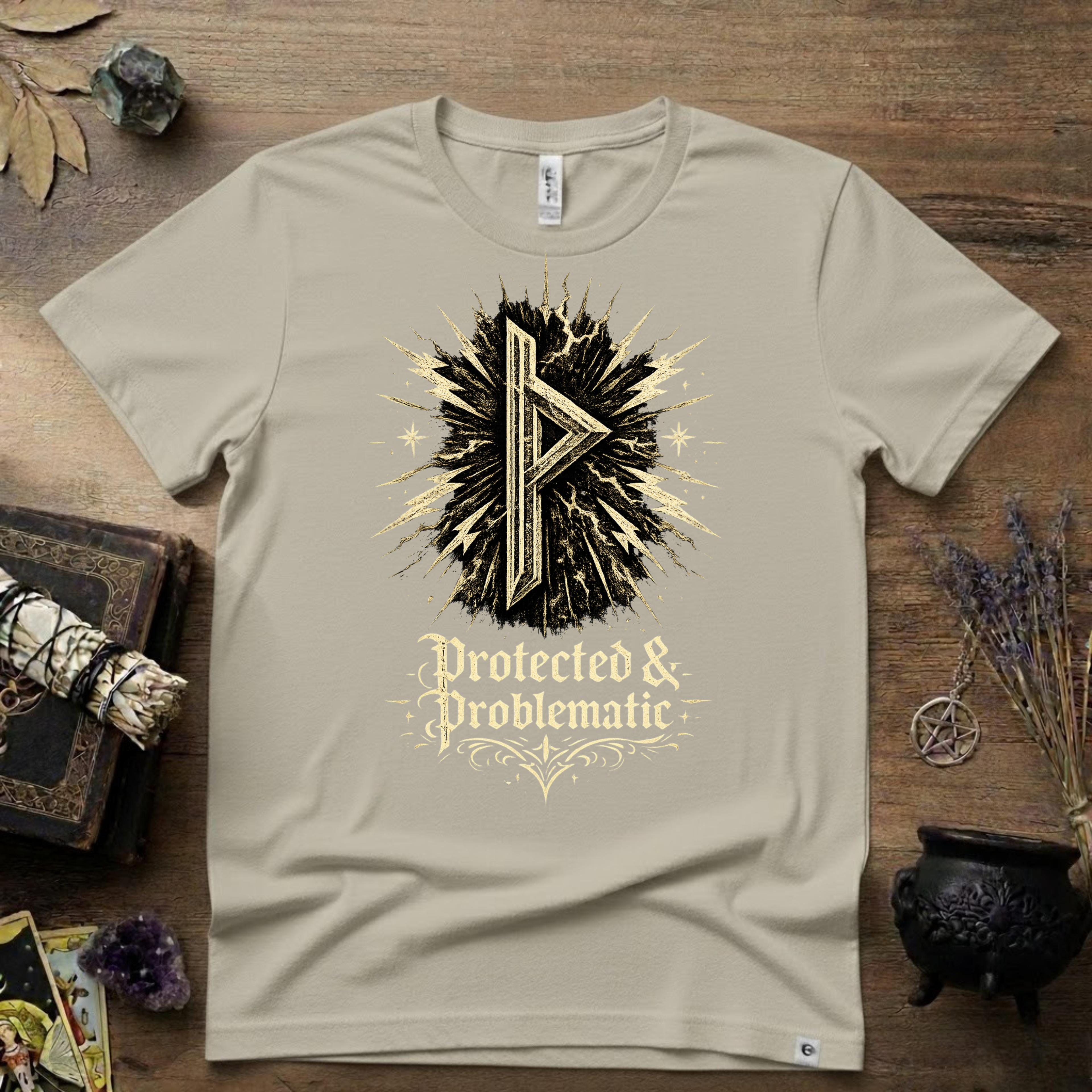 Thurisaz Rune T-Shirt — "Protected and Problematic"