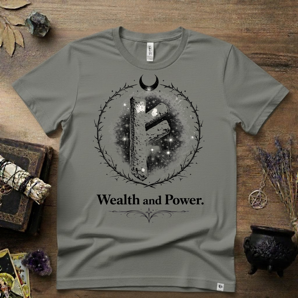 Fehu Rune Wealth & Power T-Shirt