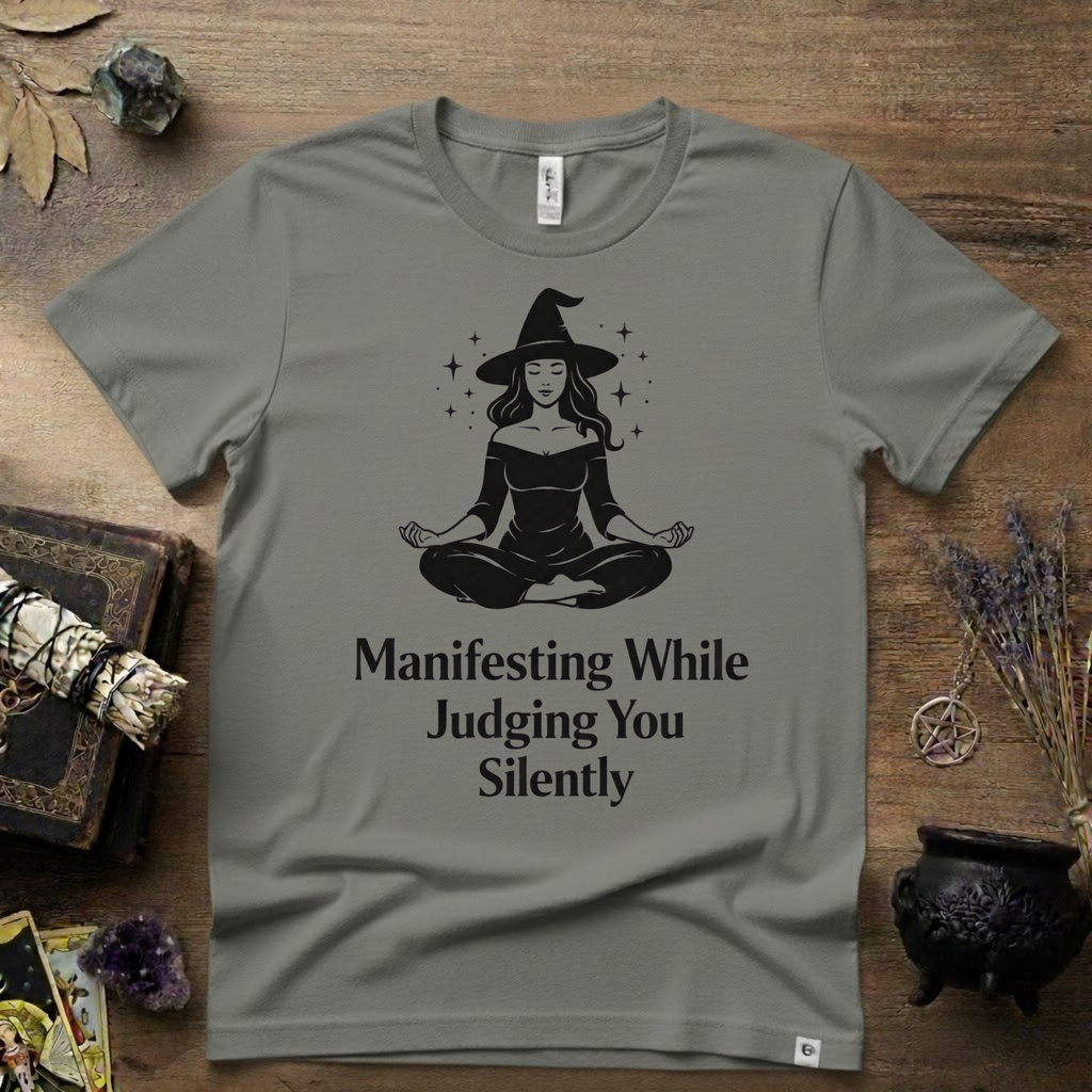Witchy T-Shirt — "Manifesting While Judging You Silently"