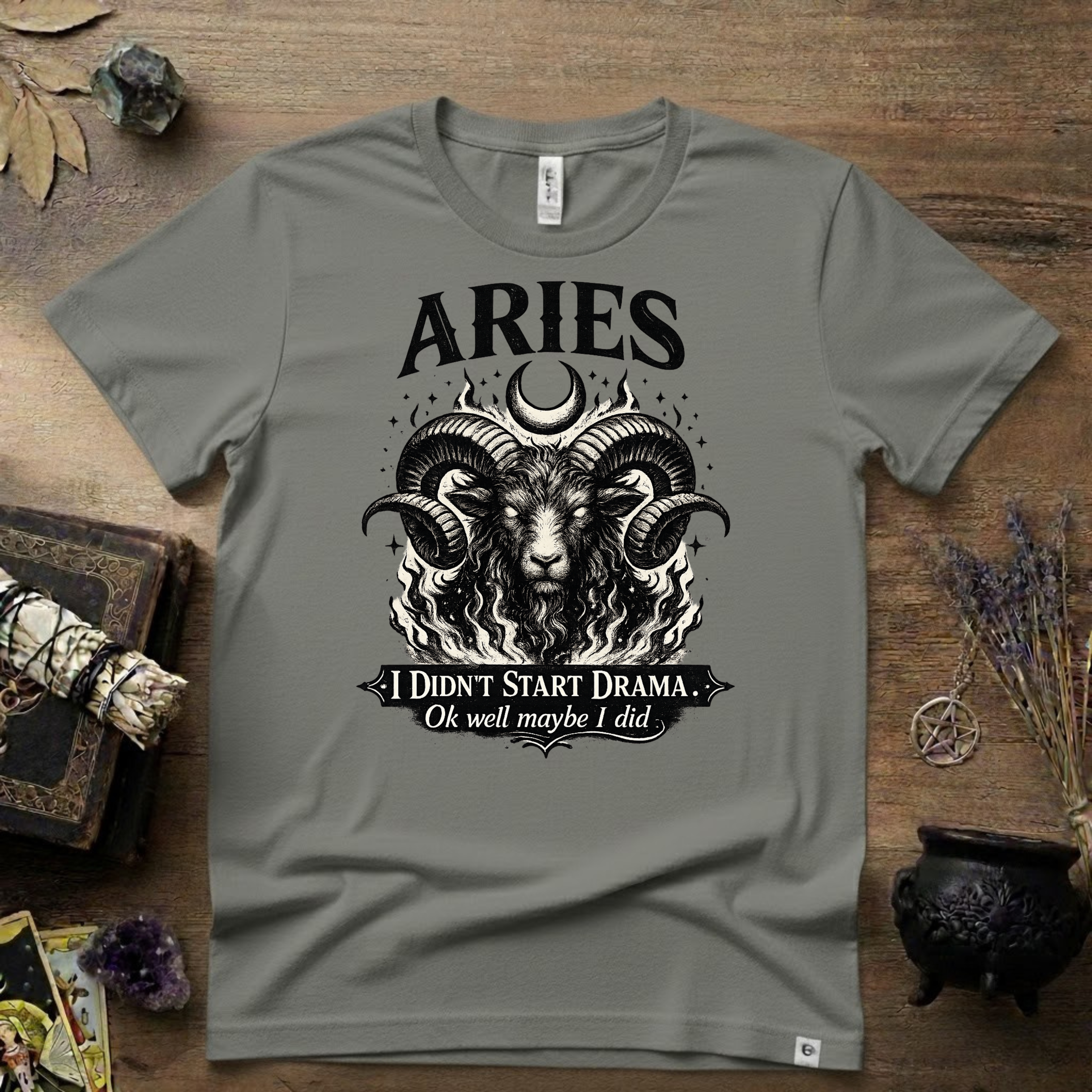 Aries Zodiac T-Shirt — Bold Ram "I didn't start the drama, Ok well maybe I did" Tee