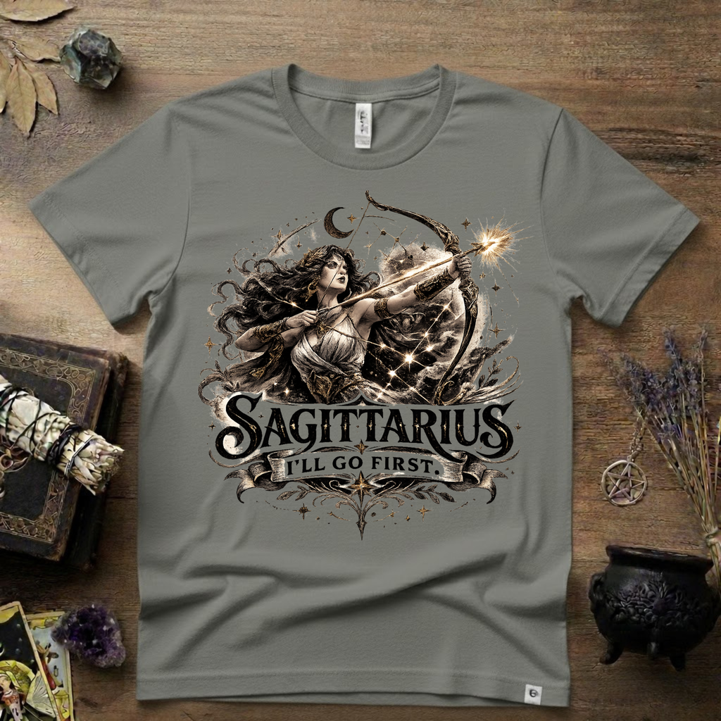 Sagittarius 'I'll Go First' T-Shirt — Zodiac Archer Tee
