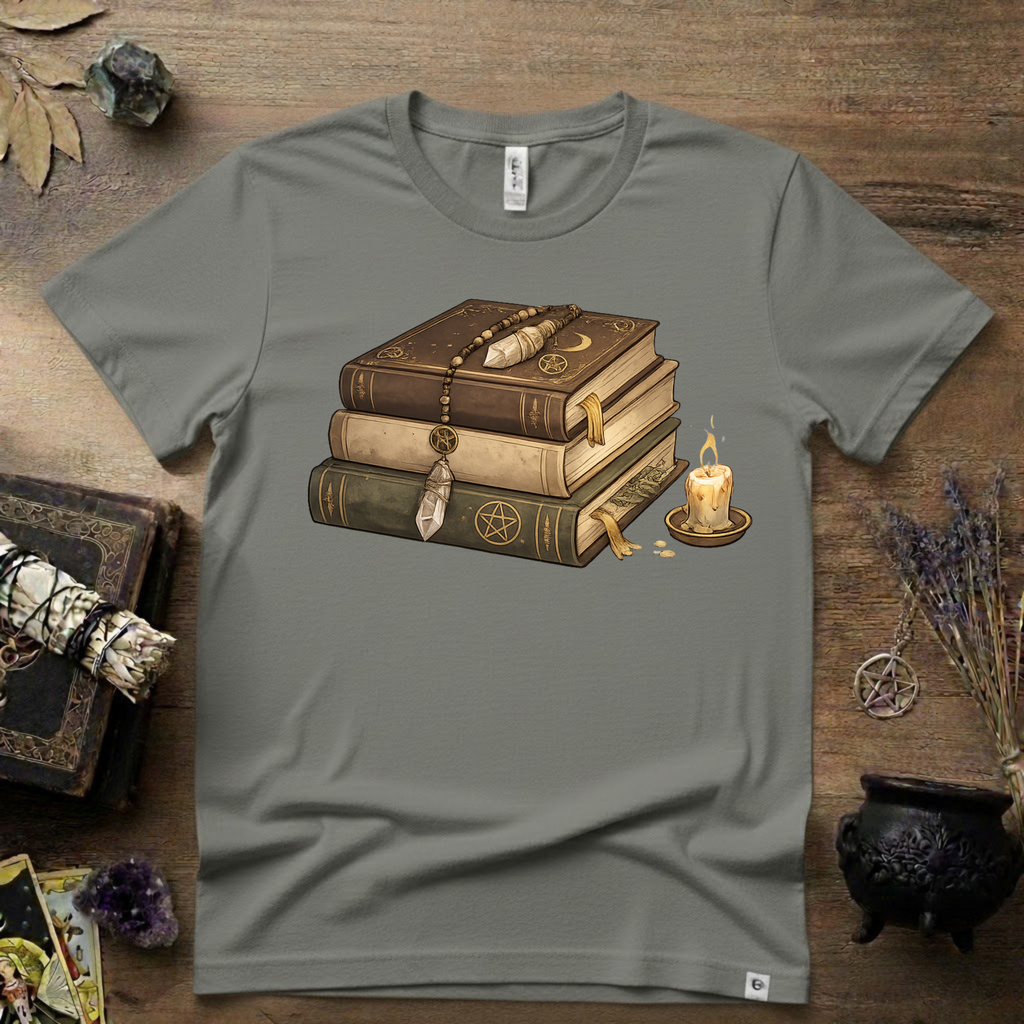Witchy T-Shirt — "Light Reading" Occult Graphic Tee