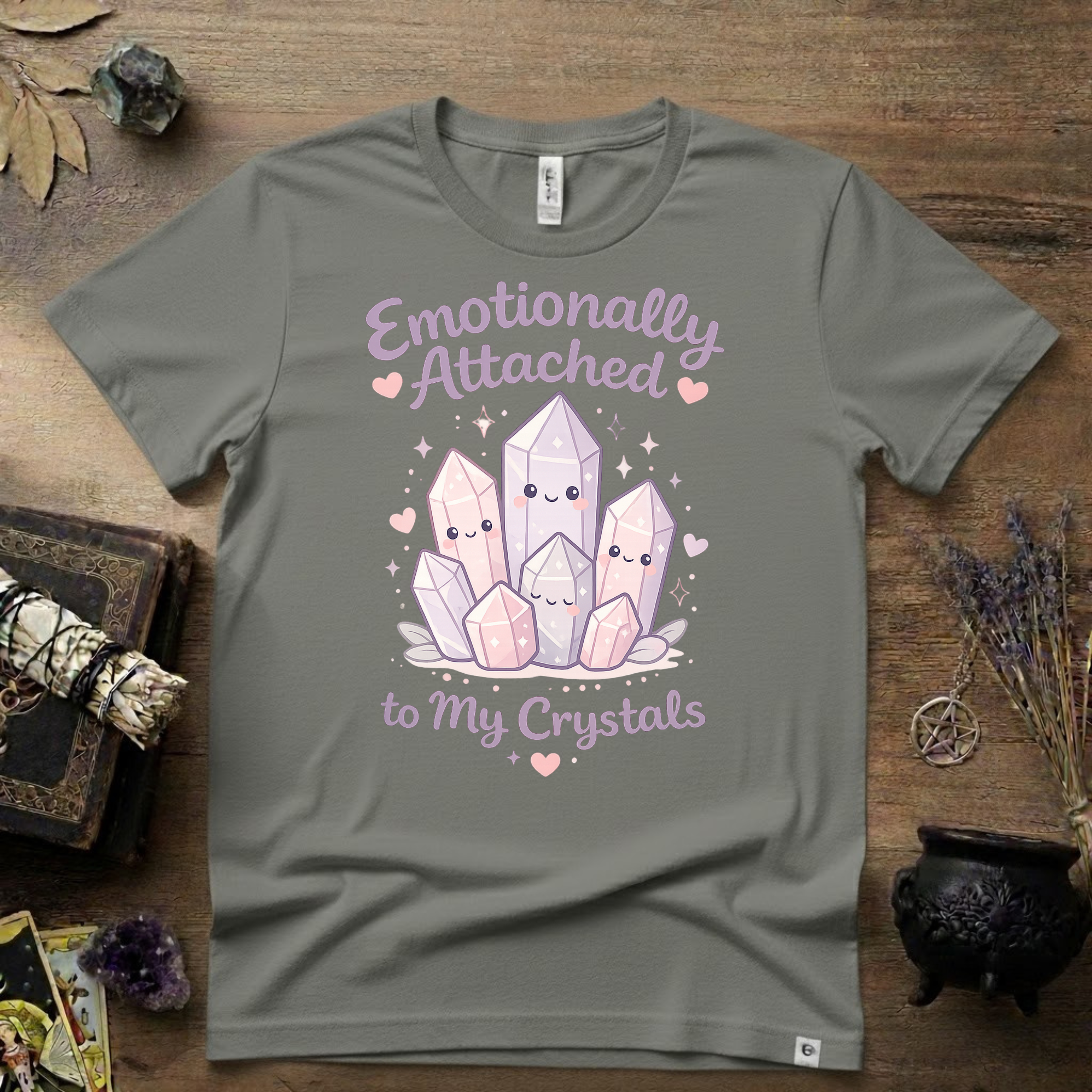 Emotionally Attached To My Crystals T-Shirt | Witchy Crystal Shirt