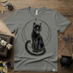 Black Cat Totem T-Shirt — Mystical Feline Graphic Tee
