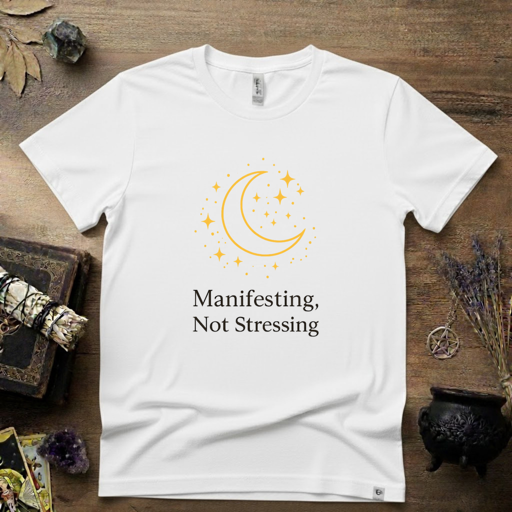 Witchy T-Shirt — "Manifesting Not Stressing"