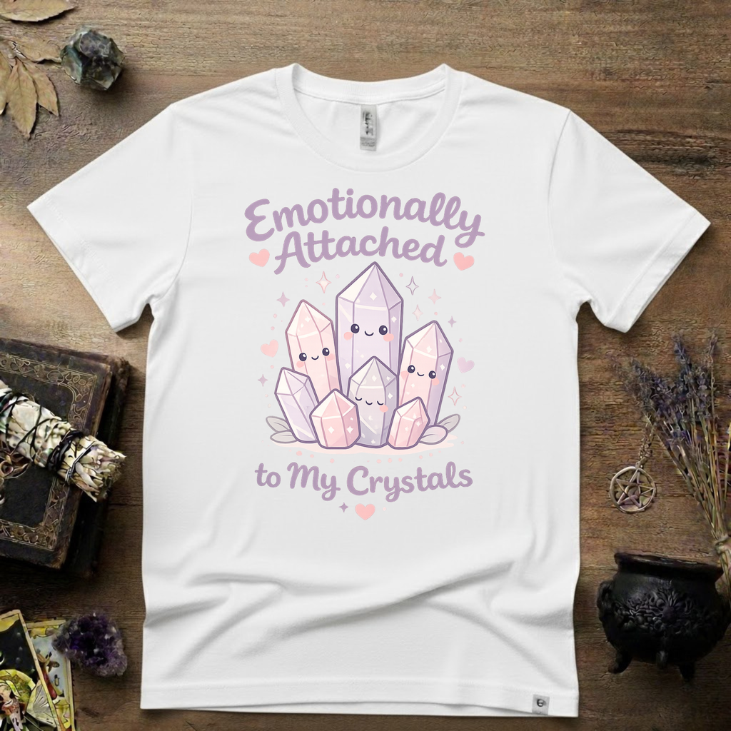 Emotionally Attached To My Crystals T-Shirt | Witchy Crystal Shirt