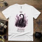 Scorpio 'Don't Test Me' T-Shirt — Bold Zodiac Tee for Scorpio Signs