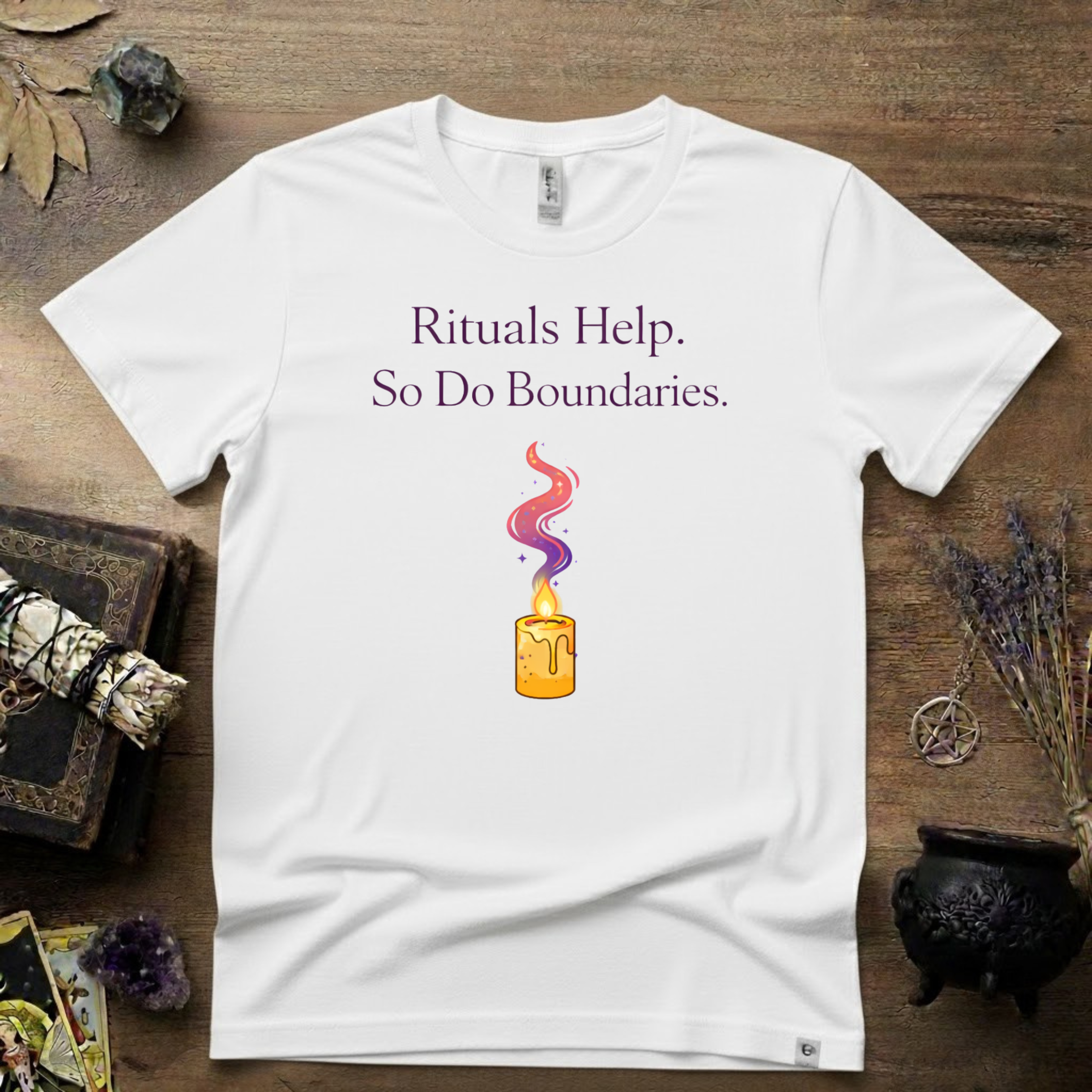 Rituals Help But So Do Boundaries T-Shirt | Witchy Spiritual Graphic Tee
