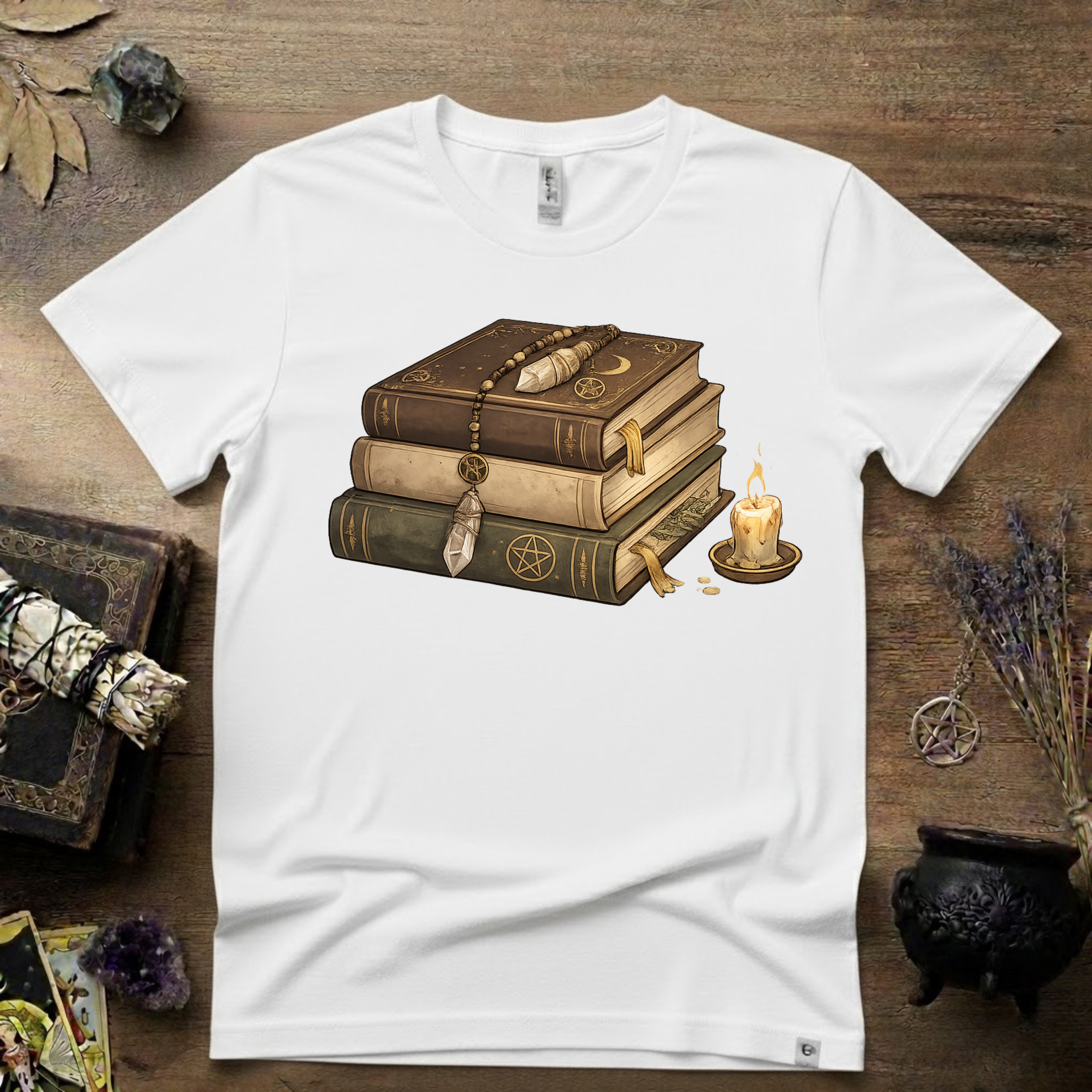 Witchy T-Shirt — "Light Reading" Occult Graphic Tee
