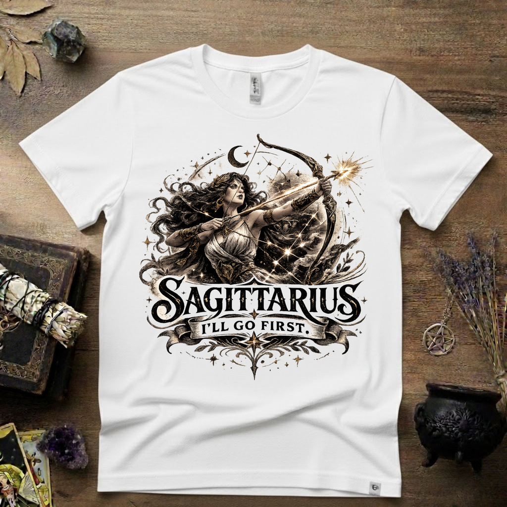 Sagittarius 'I'll Go First' T-Shirt — Zodiac Archer Tee