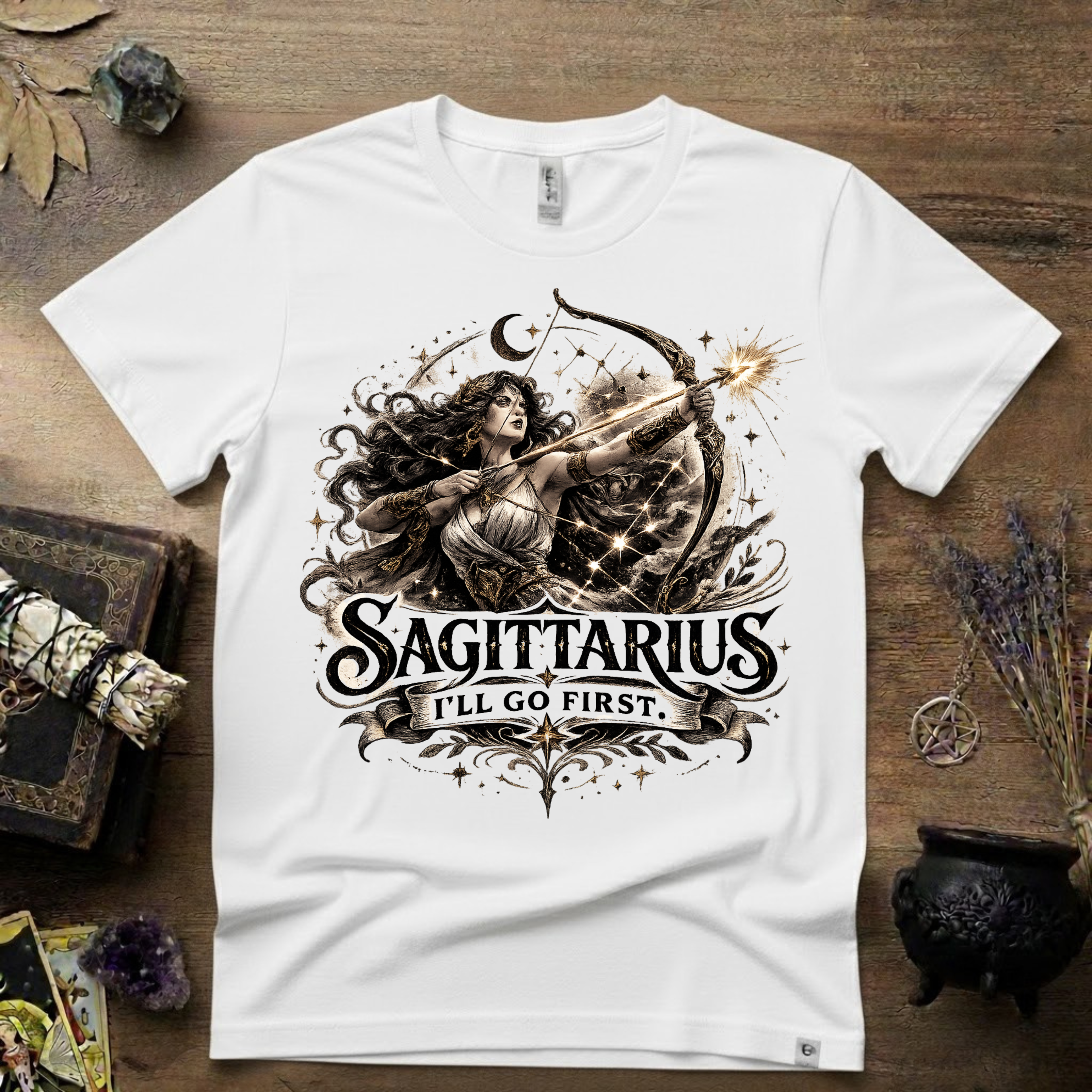 Sagittarius 'I'll Go First' T-Shirt — Zodiac Archer Tee