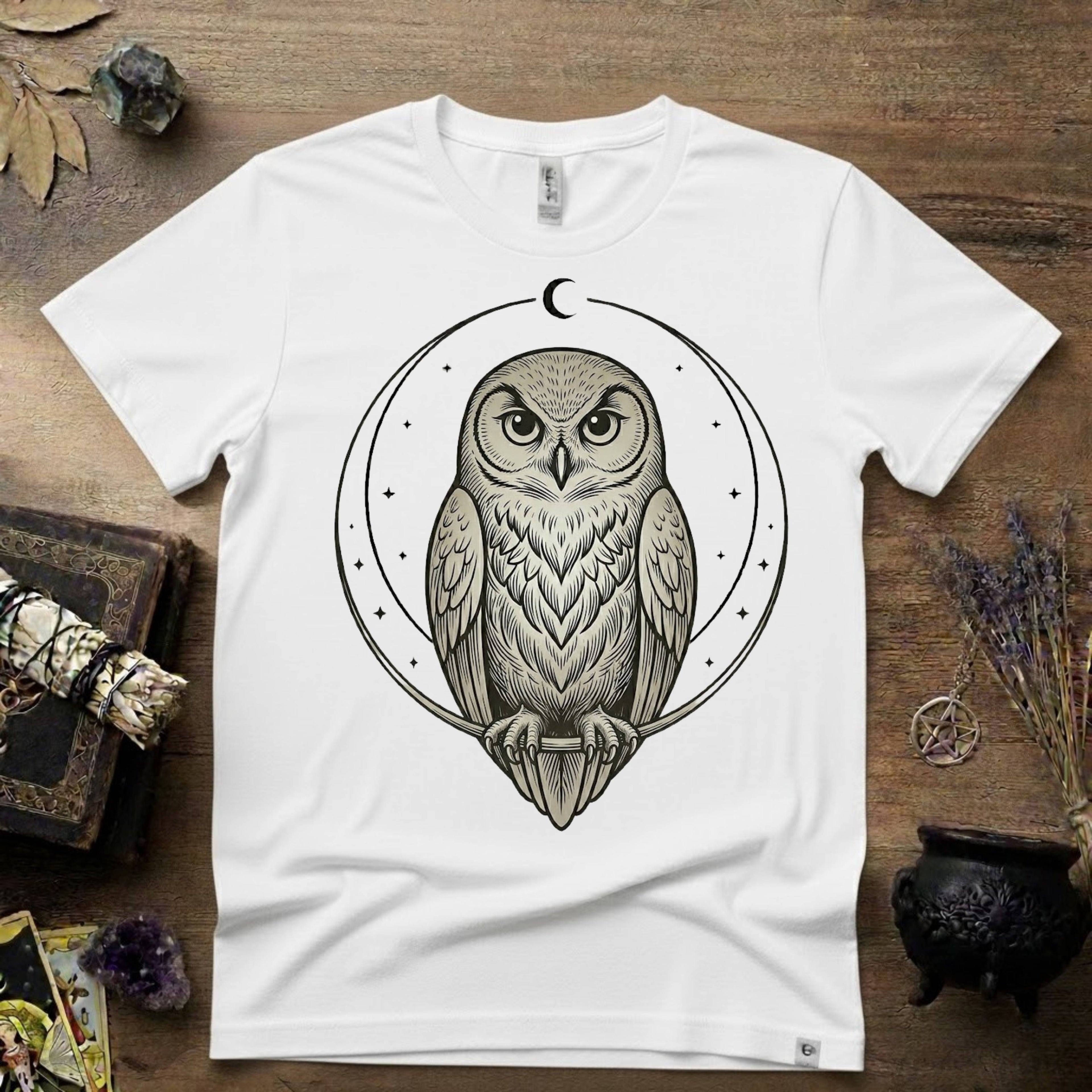 Owl Totem T-Shirt — Mystical Nature-Inspired Graphic Tee