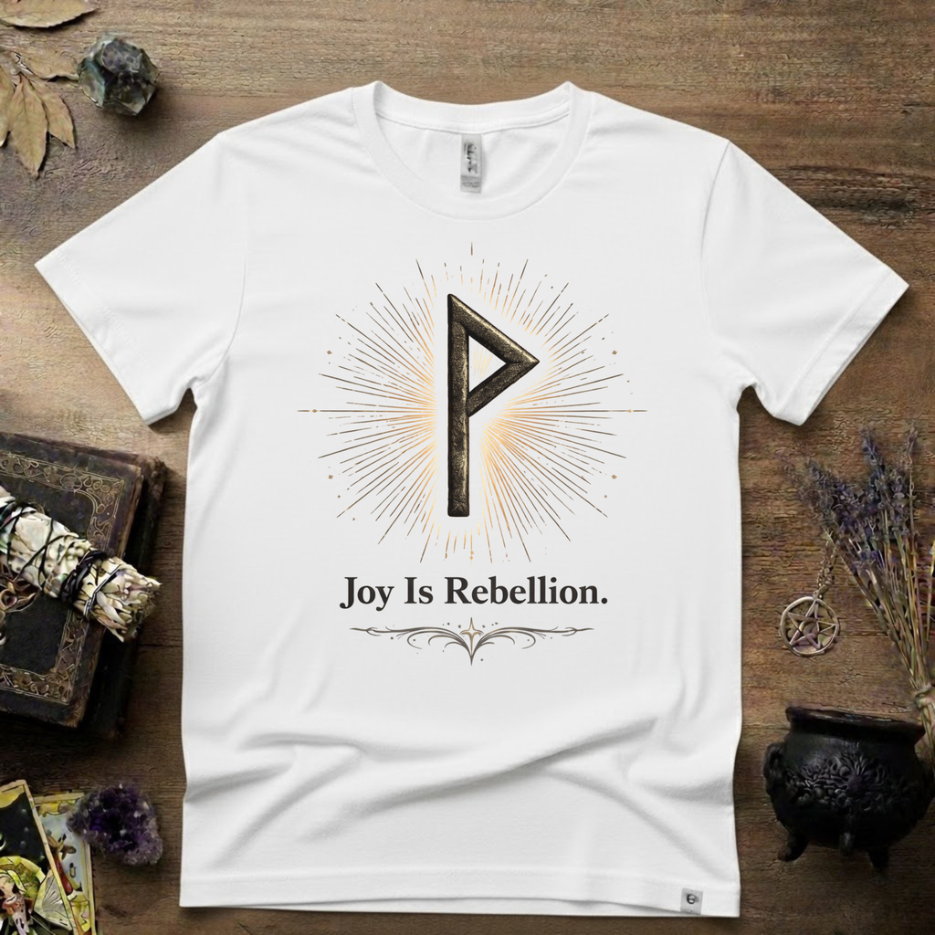 Wunjo Rune "Joy is Rebellion" T-Shirt